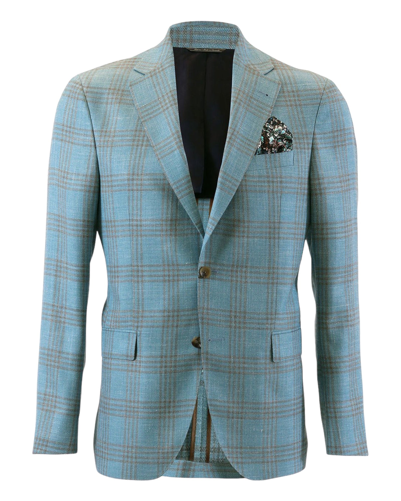 Jacket - Light Blue with Taupe Glen Check JACKETS40R