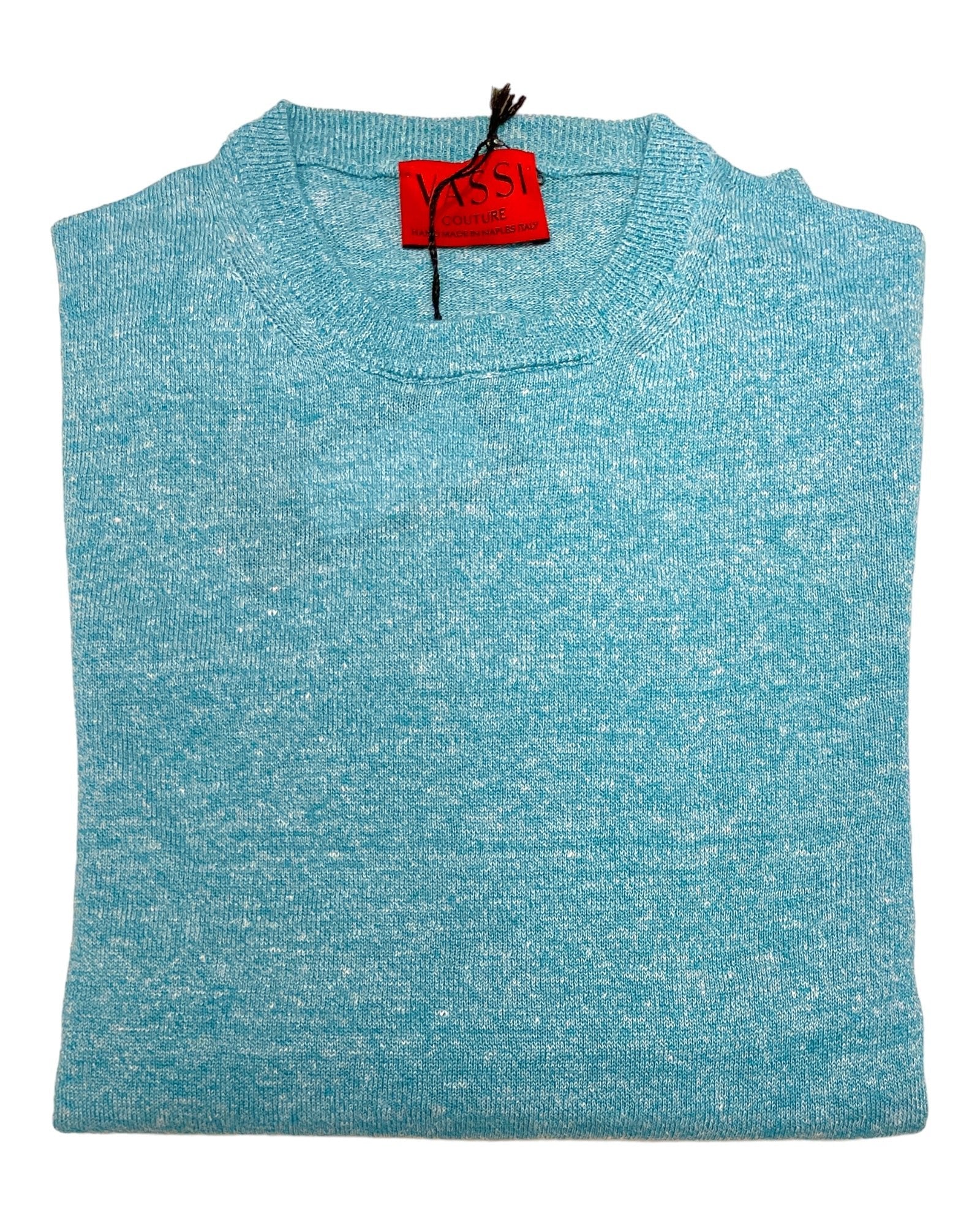 Linen & Cotton T-Shirt - Aqua Melange SWEATERSM