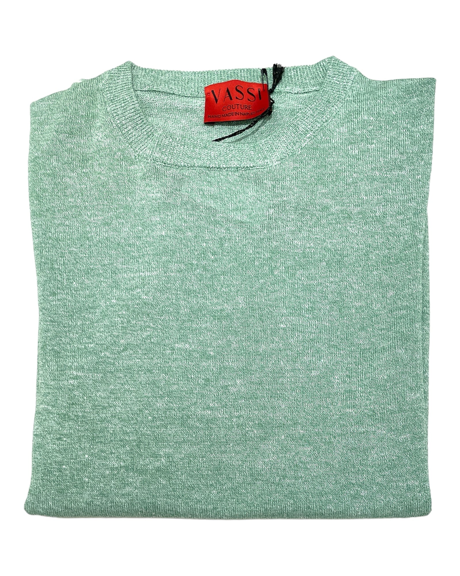 Linen & Cotton T-Shirt- Light Green Melange SWEATERSM