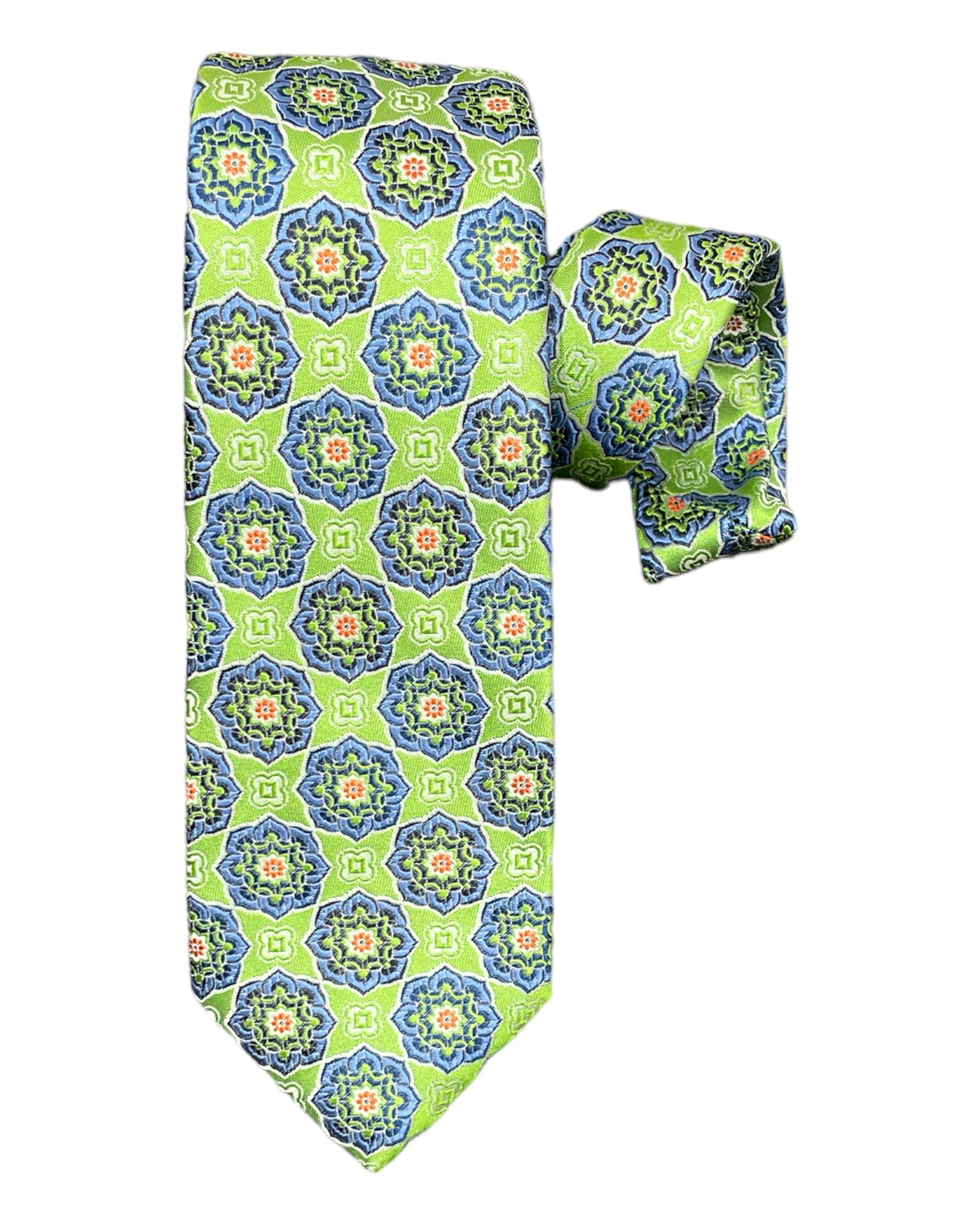 Medallion Jacquard Seven-Fold Silk Ties 1 TIESGreen