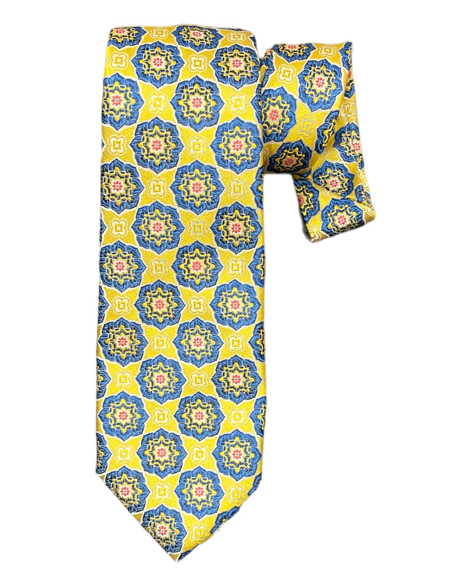 Medallion Jacquard Seven-Fold Silk Ties 1 TIESYellow