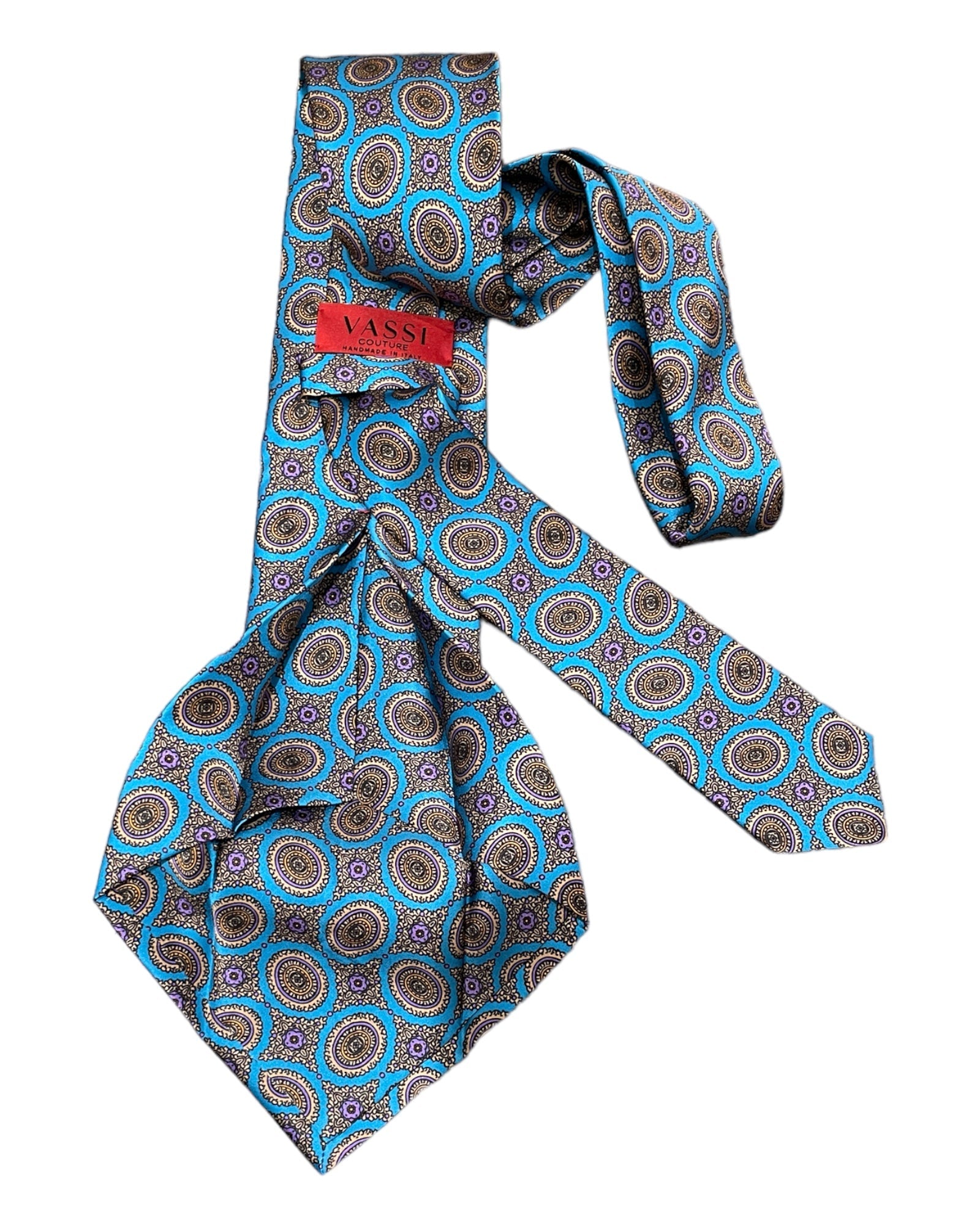 Medallion Pattern Seven-Fold Silk Ties 1 TIESTeal