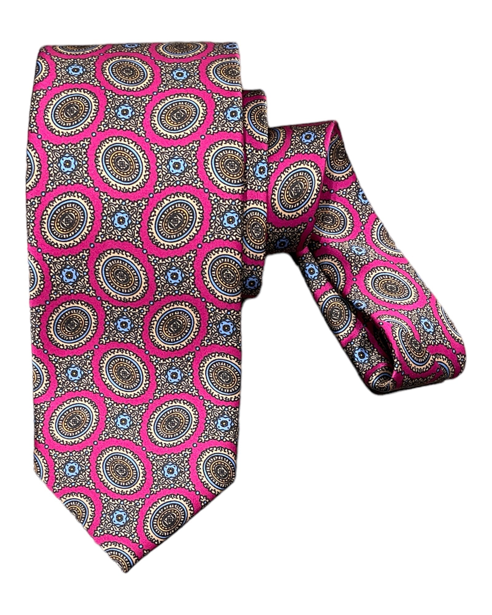 Medallion Pattern Seven-Fold Silk Ties 1 TIESRed