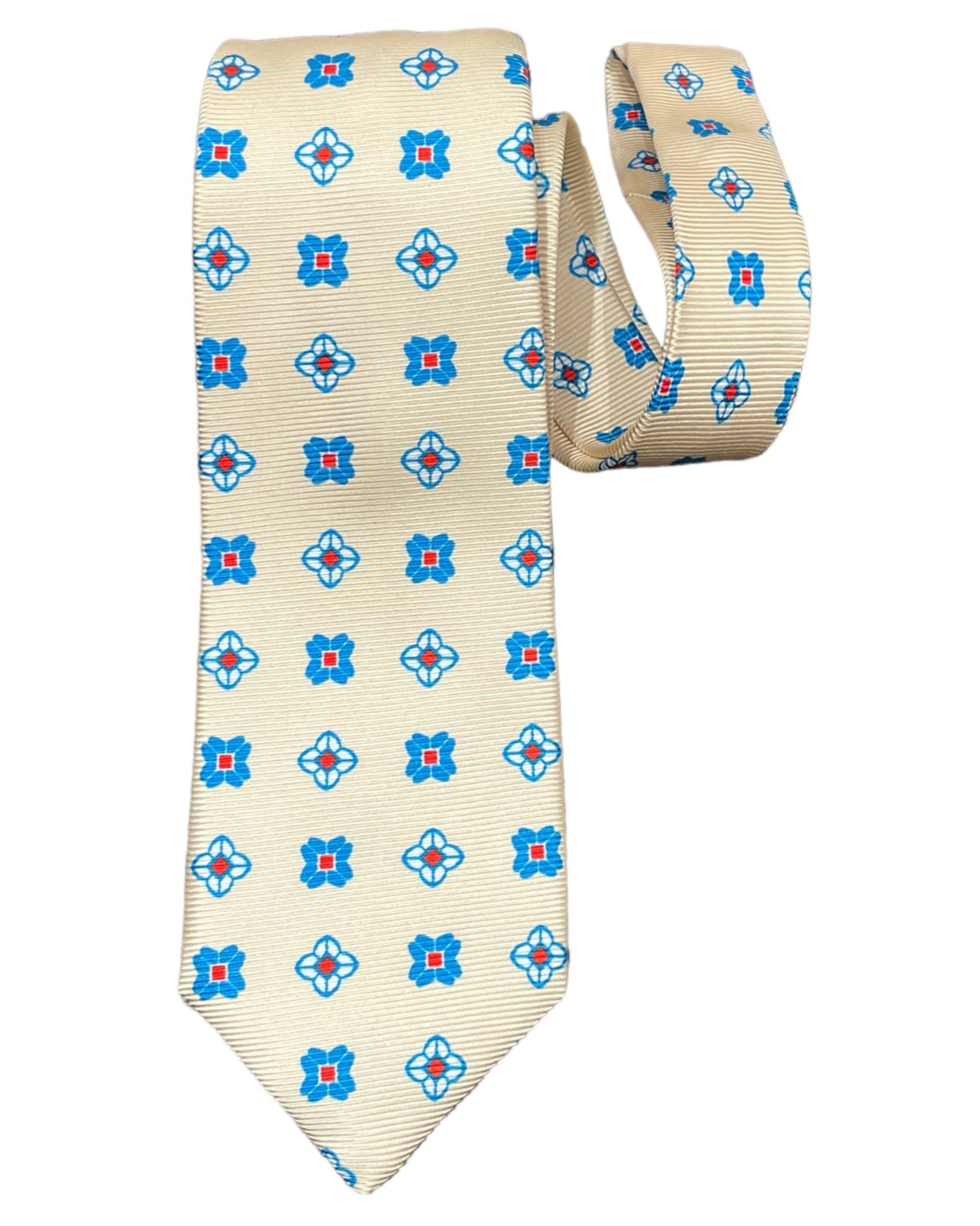 Medallion Seven-Fold Twill Silk Ties TIESBlue