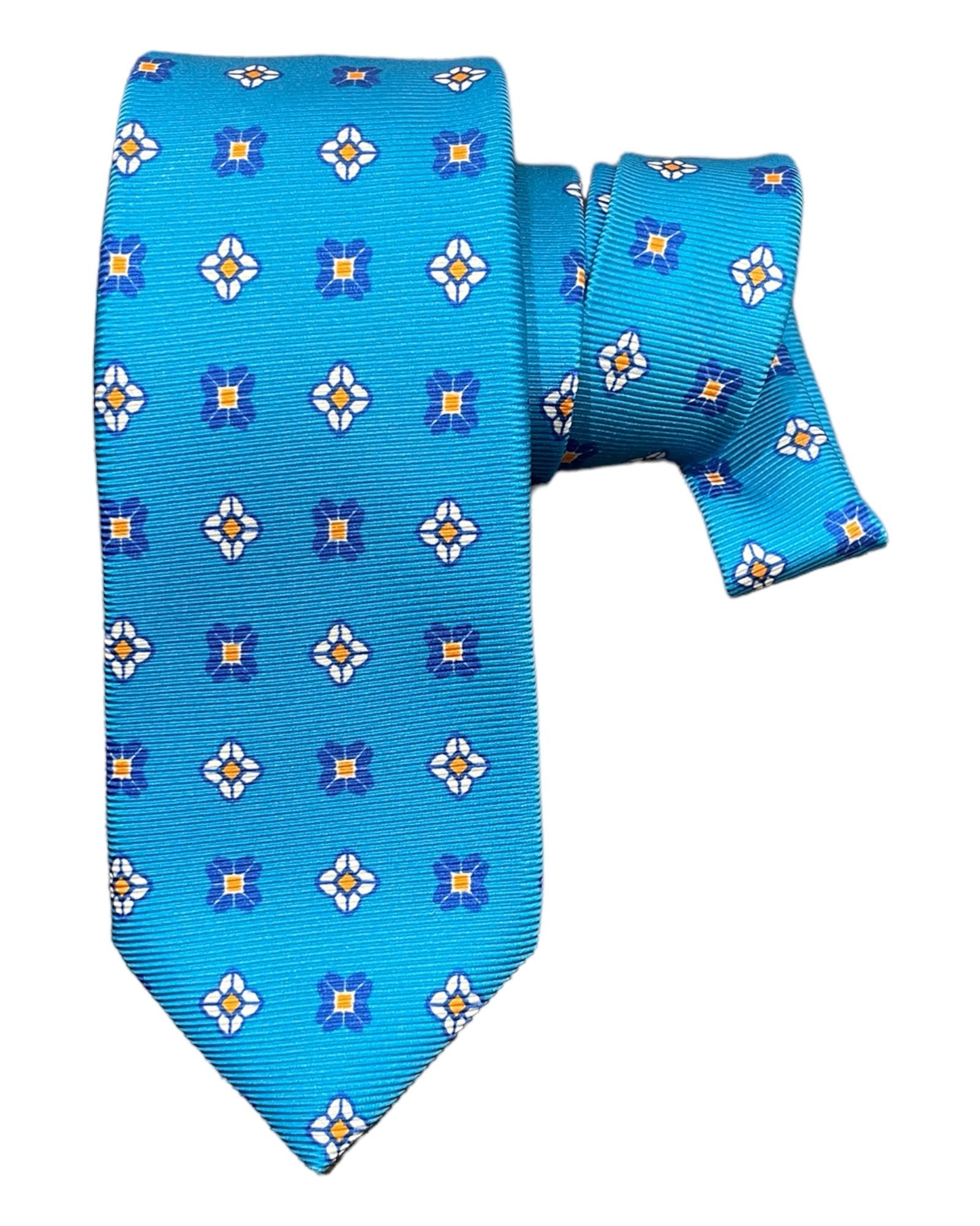 Medallion Seven-Fold Twill Silk Ties TIESBlue