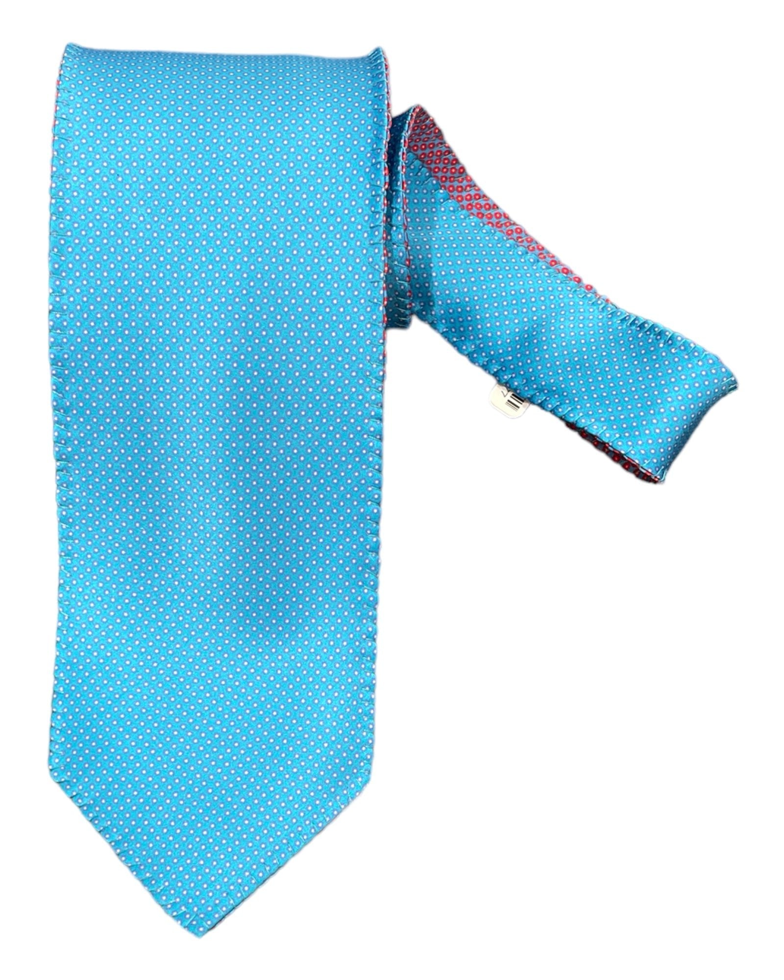 Micro Dotted Reversible Silk Tie - Blue, Purple TIES