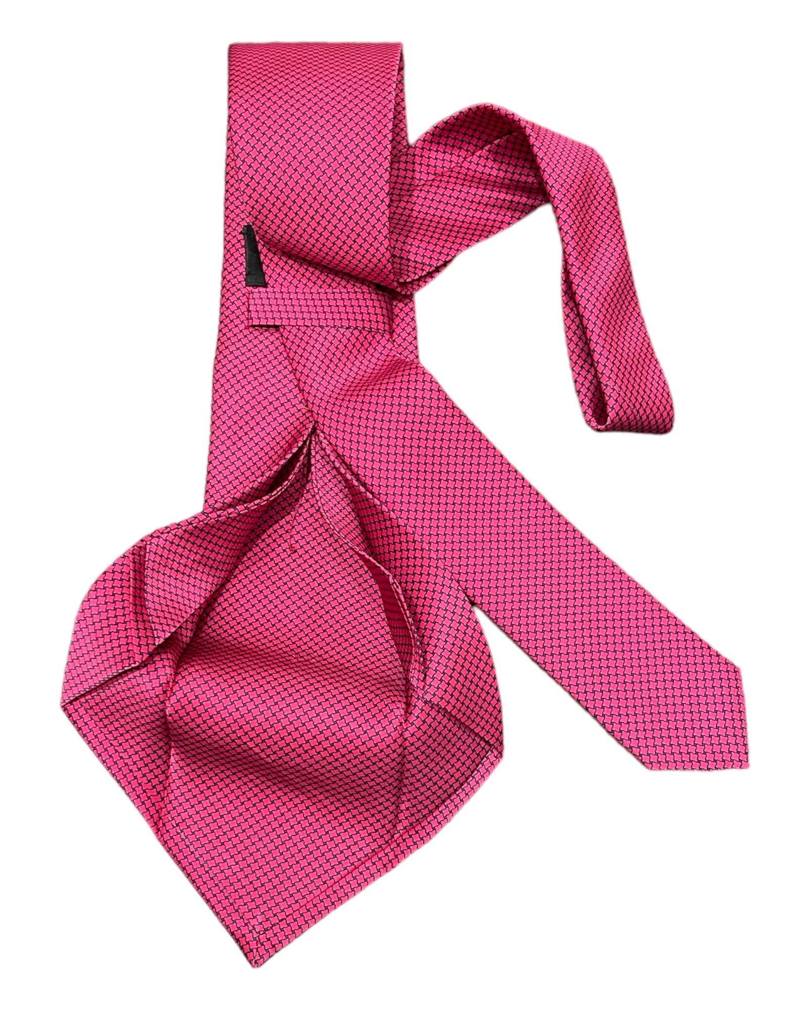 Micro Geometric Seven-Fold Silk Ties 1 TIESFuchsia