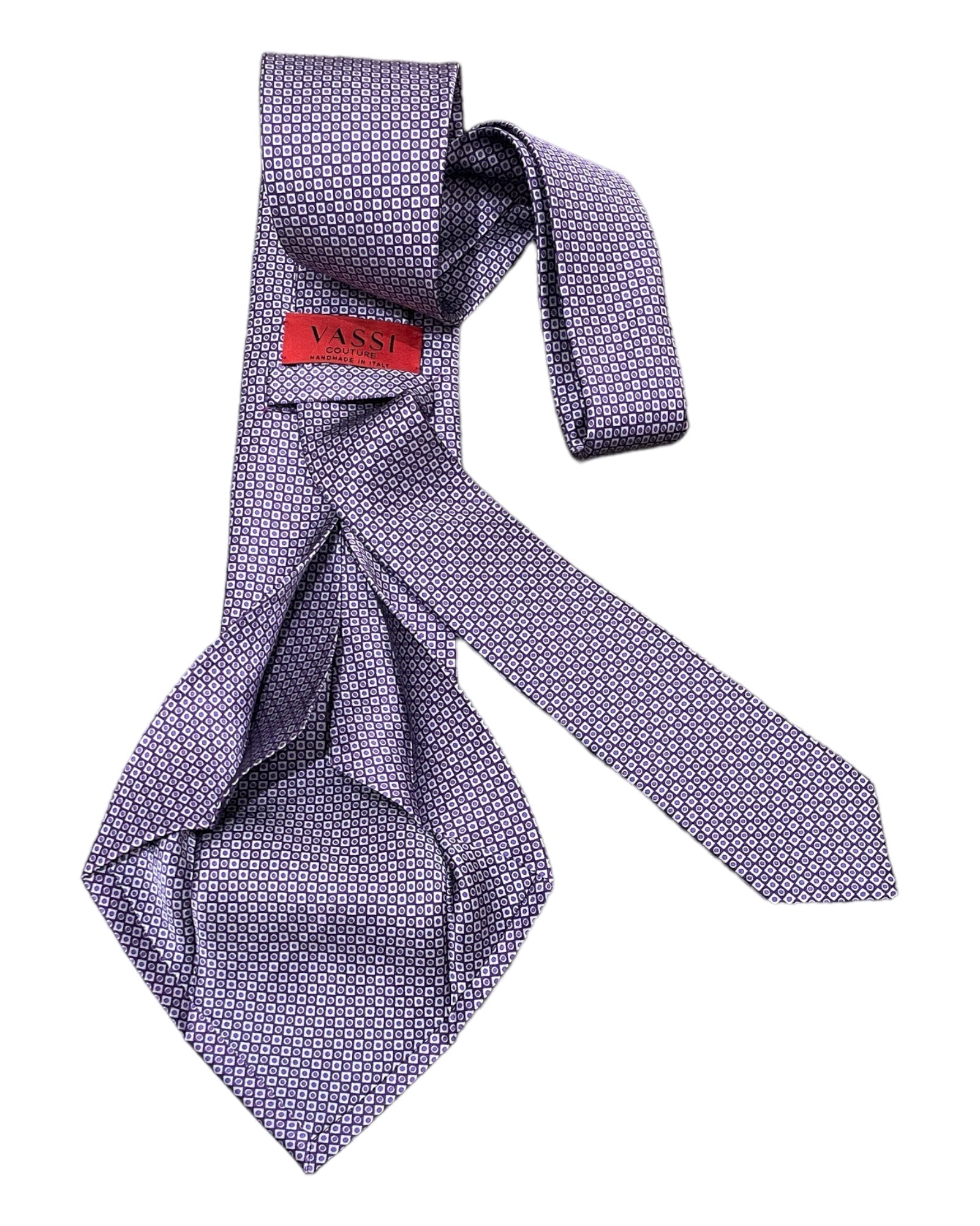 Micro Geometric Seven-Fold Silk Ties 2 TIESMauve