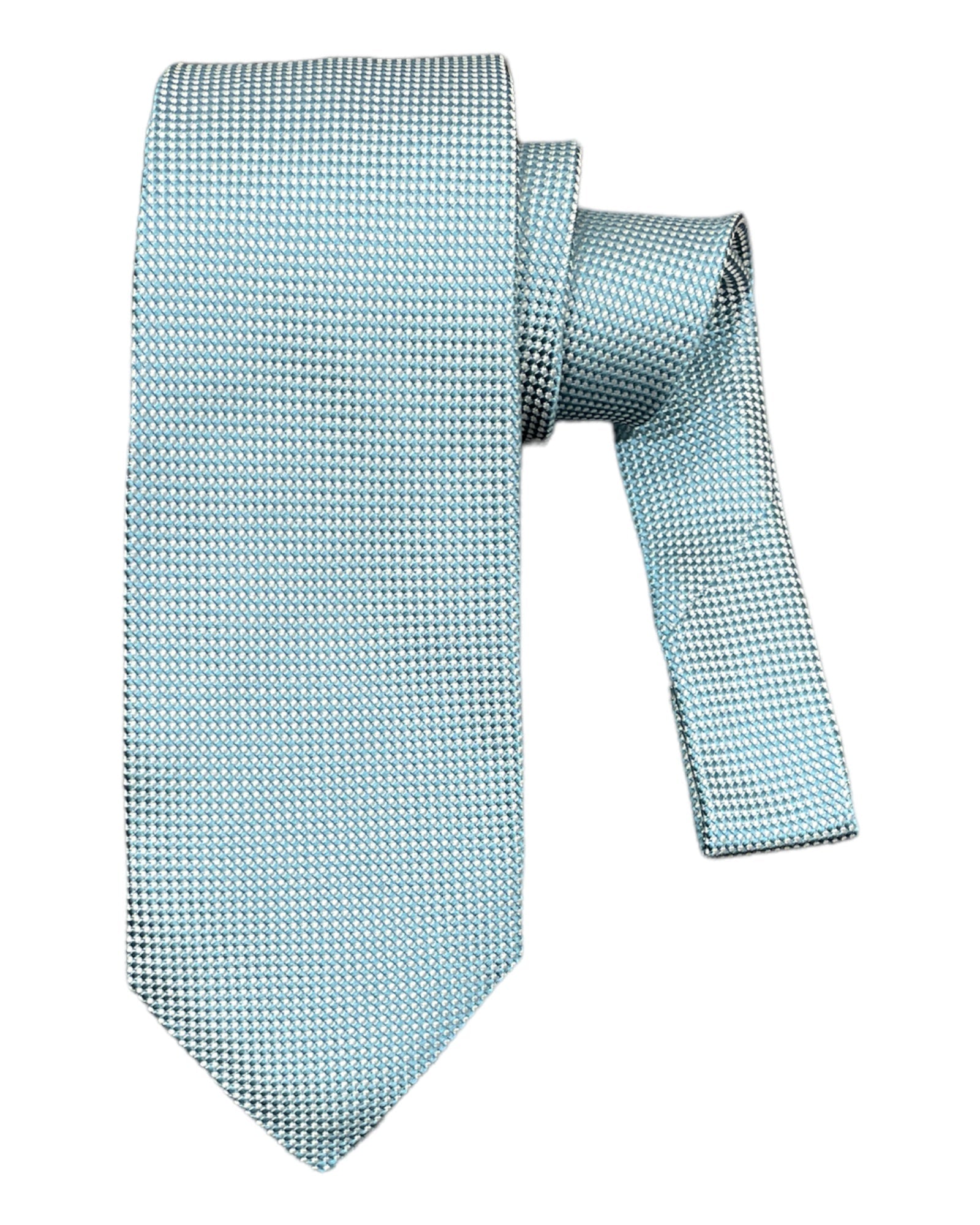 Micro Neat Pattern Seven-Fold Silk Ties TIESTeal