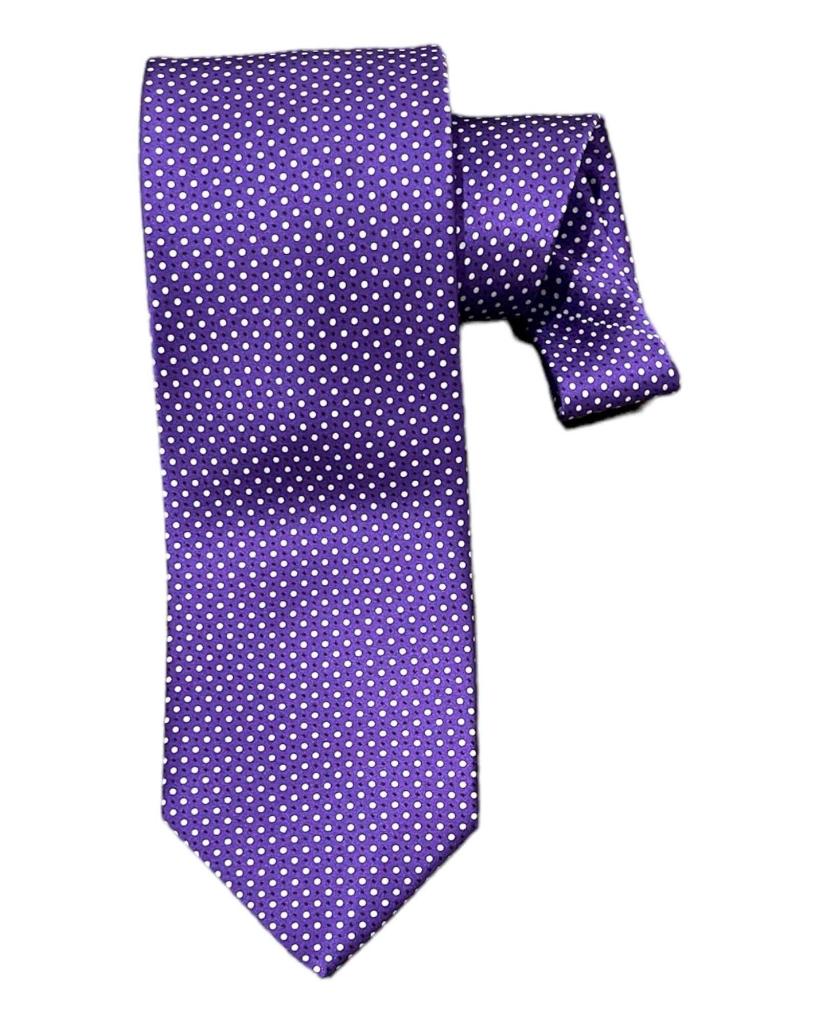 Micro Polka dots Seven-Fold Silk Ties TIESPurple