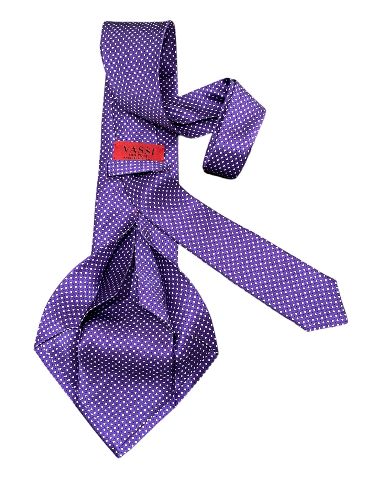 Micro Polka dots Seven-Fold Silk Ties TIESPurple