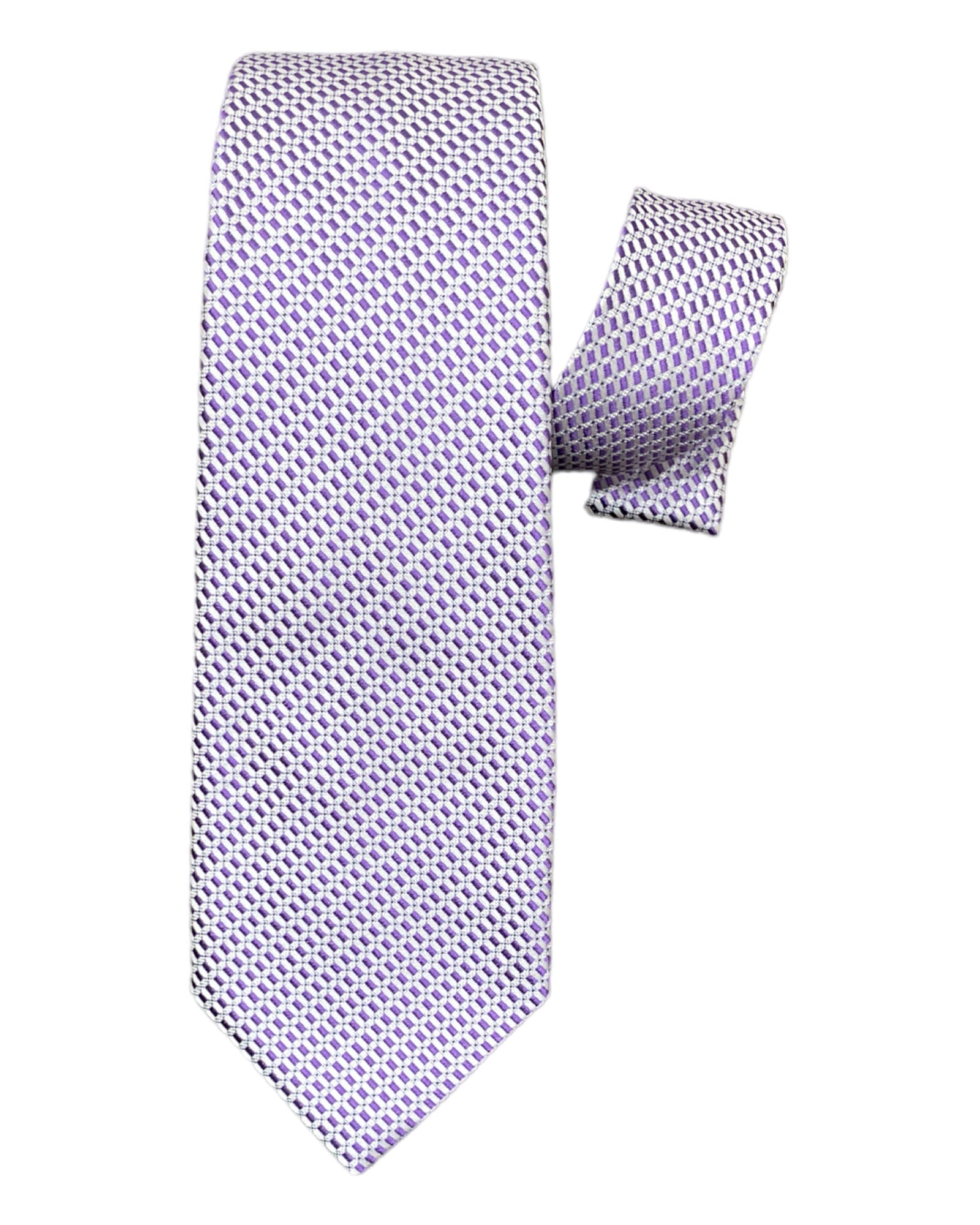 Miniature Geometric Woven Seven-Fold Silk Ties TIESMauve