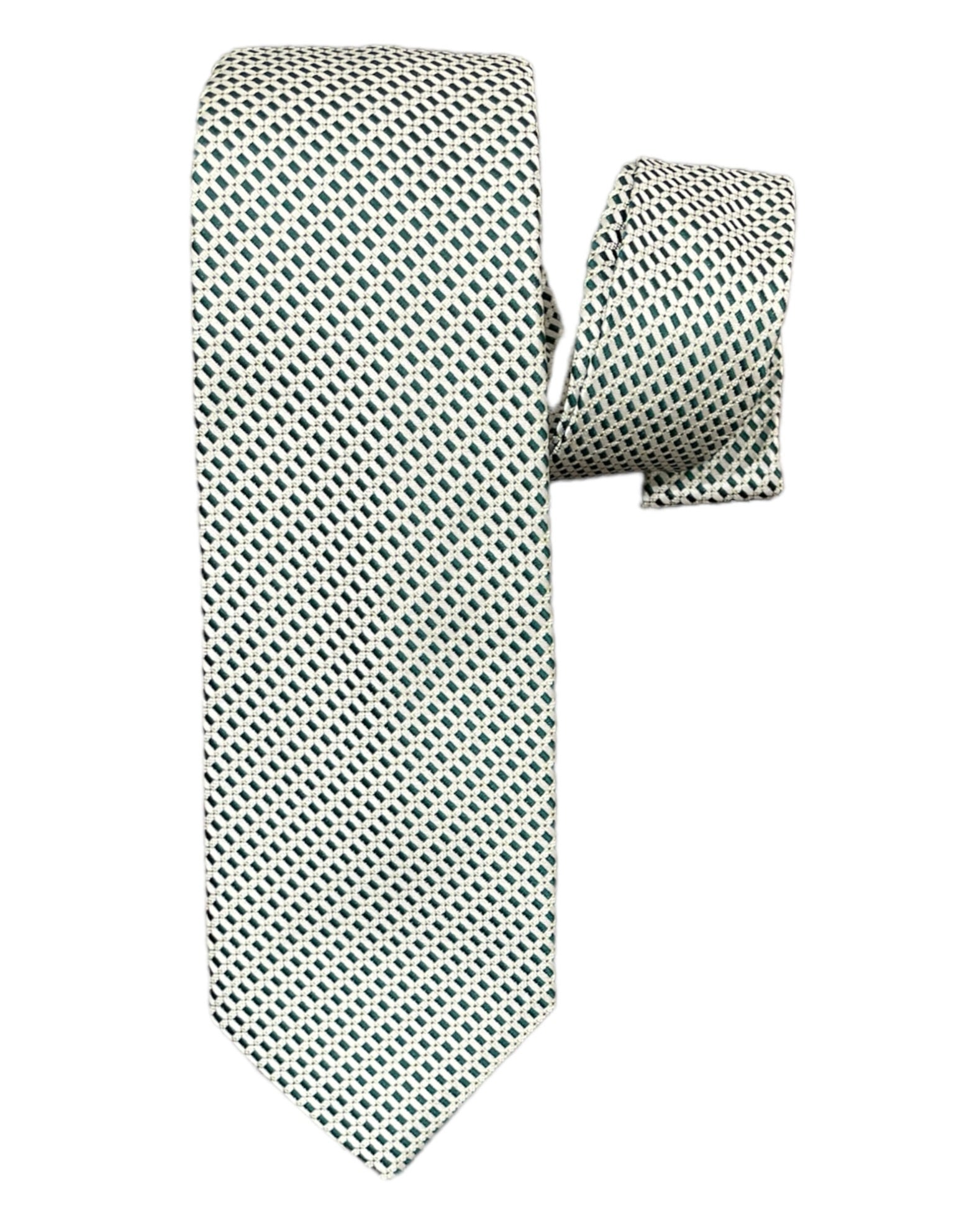 Miniature Geometric Woven Seven-Fold Silk Ties TIESGreen