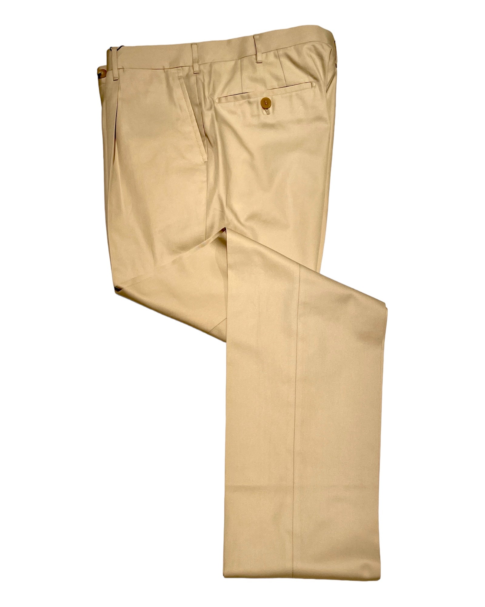 One Pleated Sartorial Cotton Pant - Beige DRESS PANTS50 EU