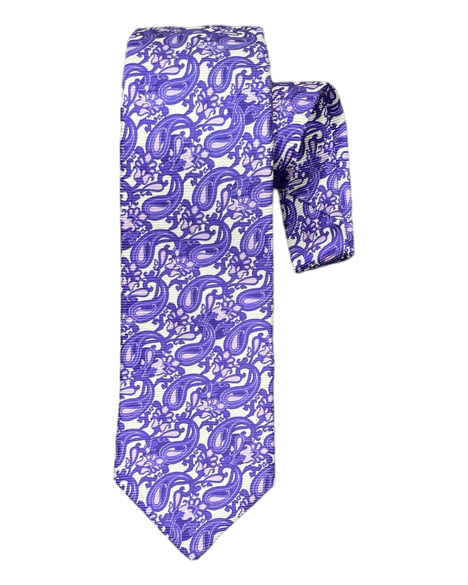 Paisley Seven-Fold Printed Silk Ties TIESPurple