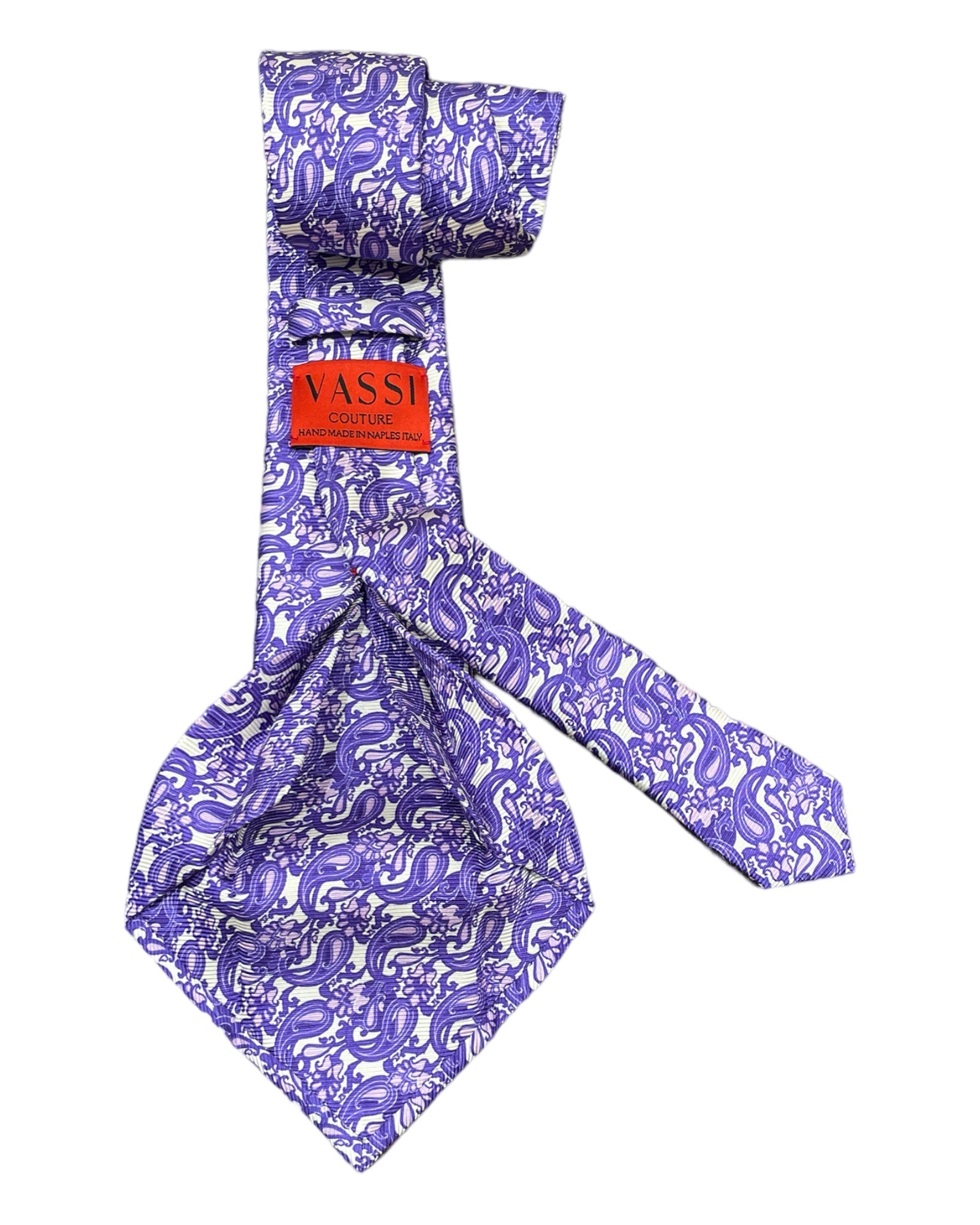 Paisley Seven-Fold Printed Silk Ties TIESPurple