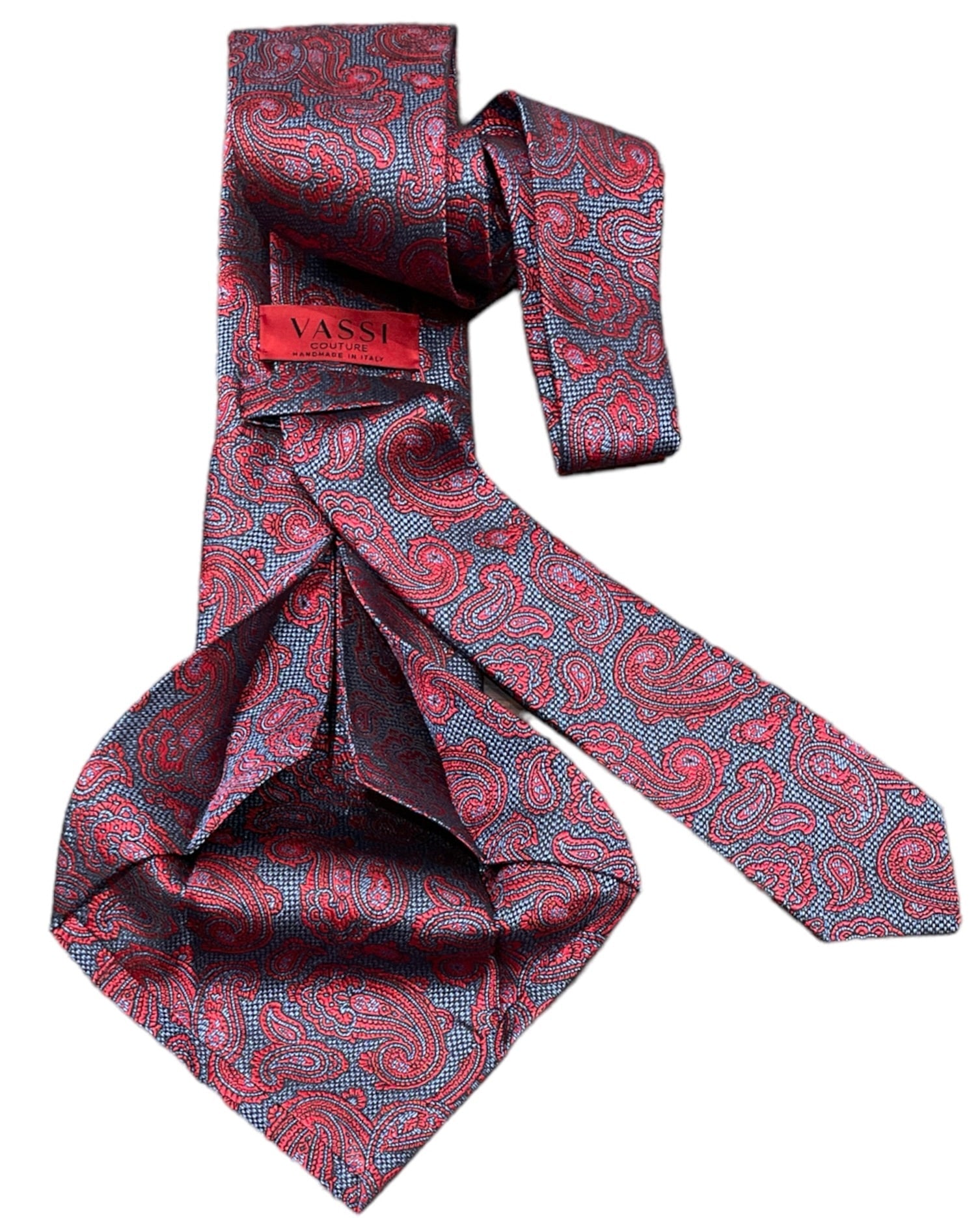Paisley Seven-Fold woven Silk Ties 1 TIESRed