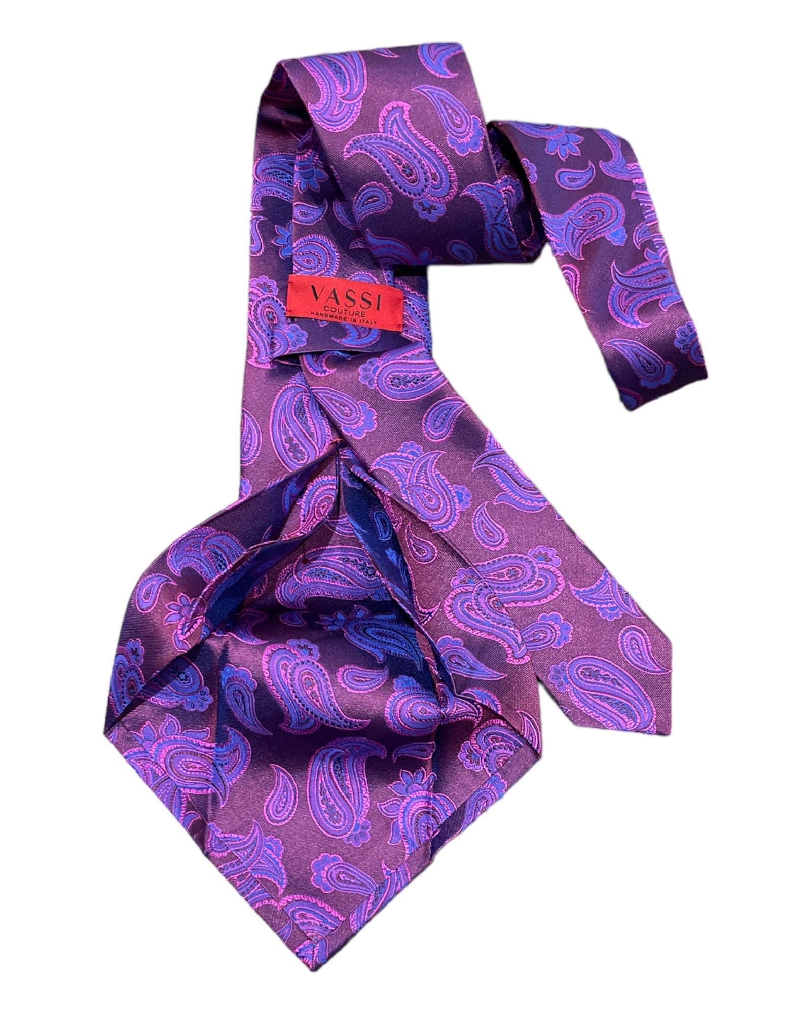 Paisley Seven-Fold woven Silk Ties 2 TIESpurple