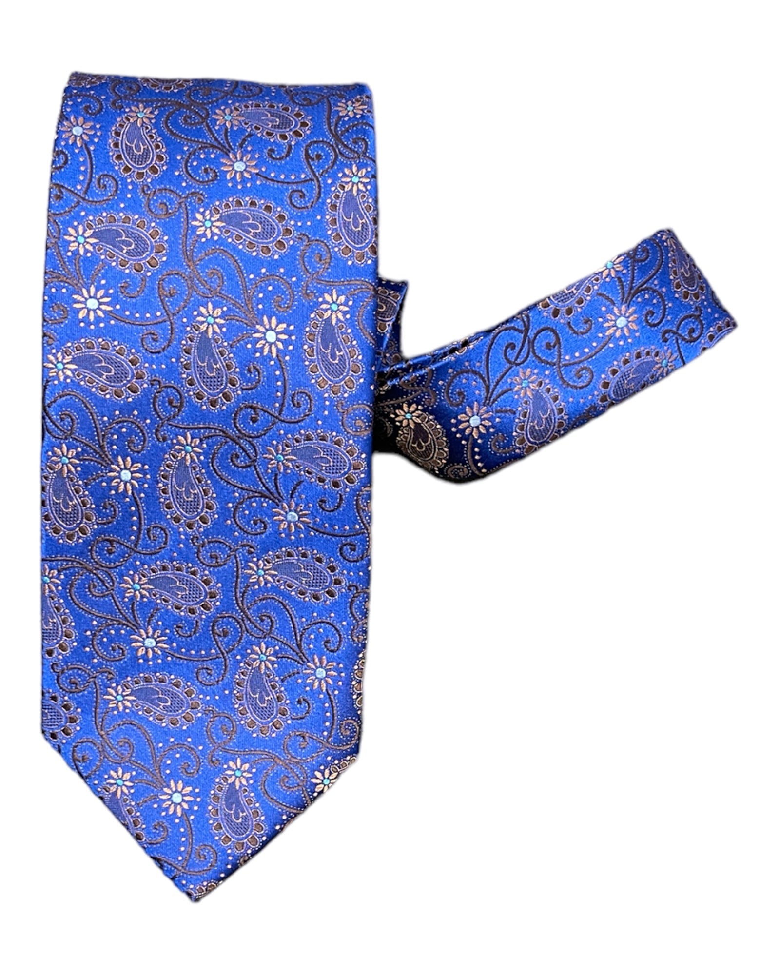 Paisley Seven-Fold woven Silk Ties 3 TIESBlue