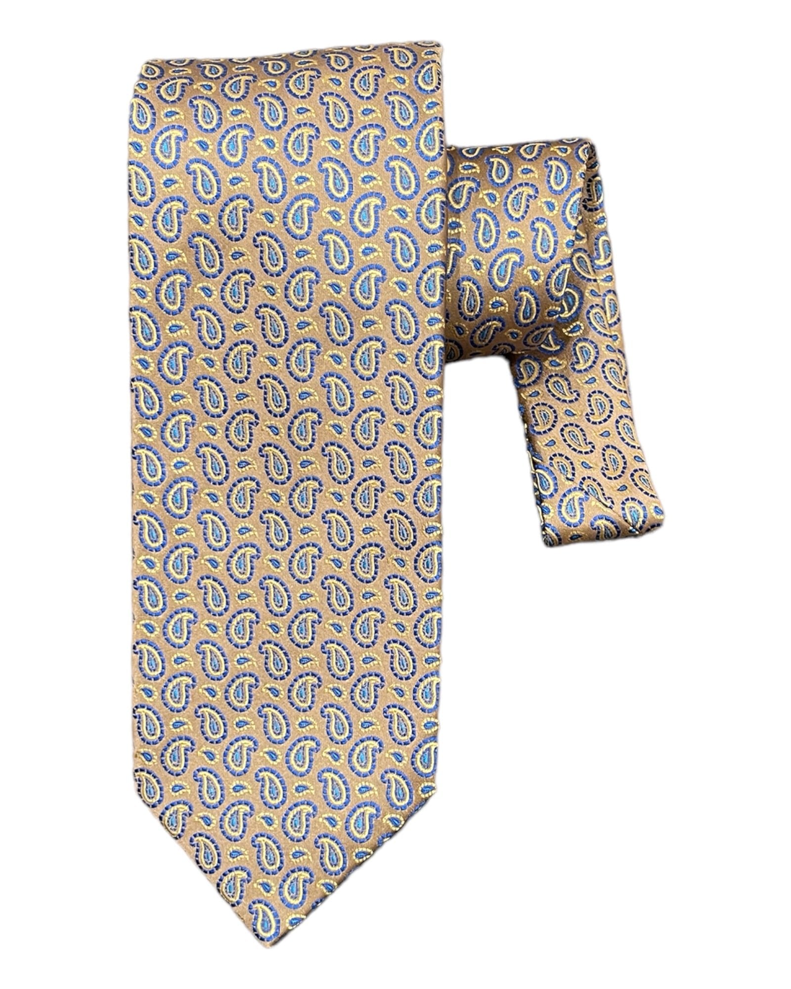 Paisley Seven-Fold woven Silk Ties - Caramel TIESCaramel