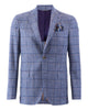 Plaid Alpaca Blazer - Blue Steel with Taupe Windowpane - VASSI