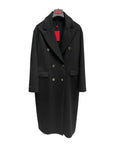 Pure Cashmere Double-Breasted Coat with Removable Mink Collar -Black WOMEN COATS44