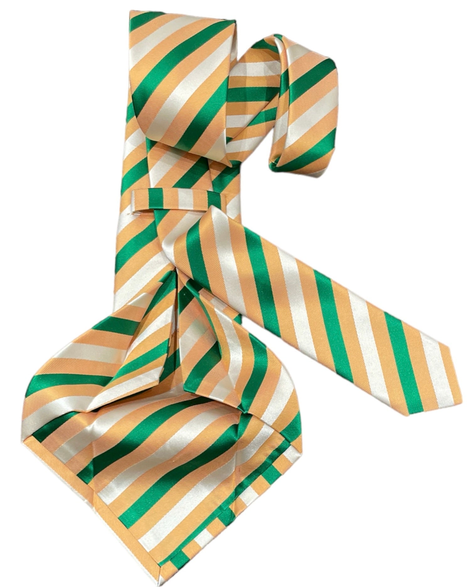 Regimental Seven-Fold Ties in Jacquard Silk TIESYellow/Green