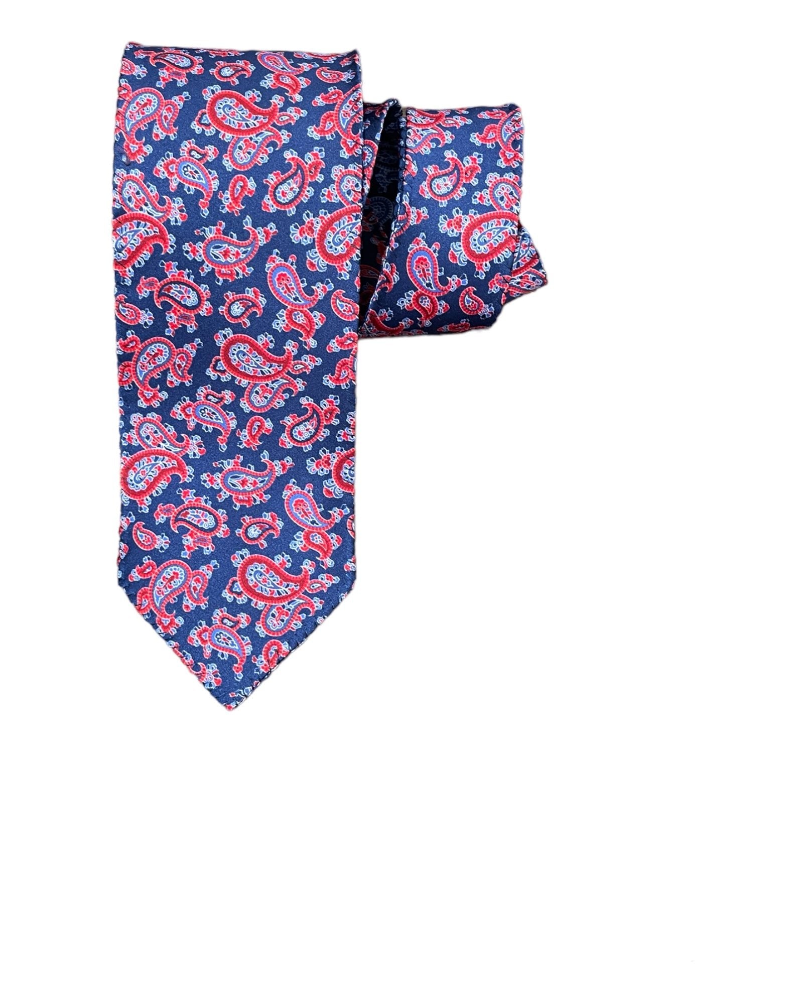 Reversible Silk Tie - Blue Paisley TIES