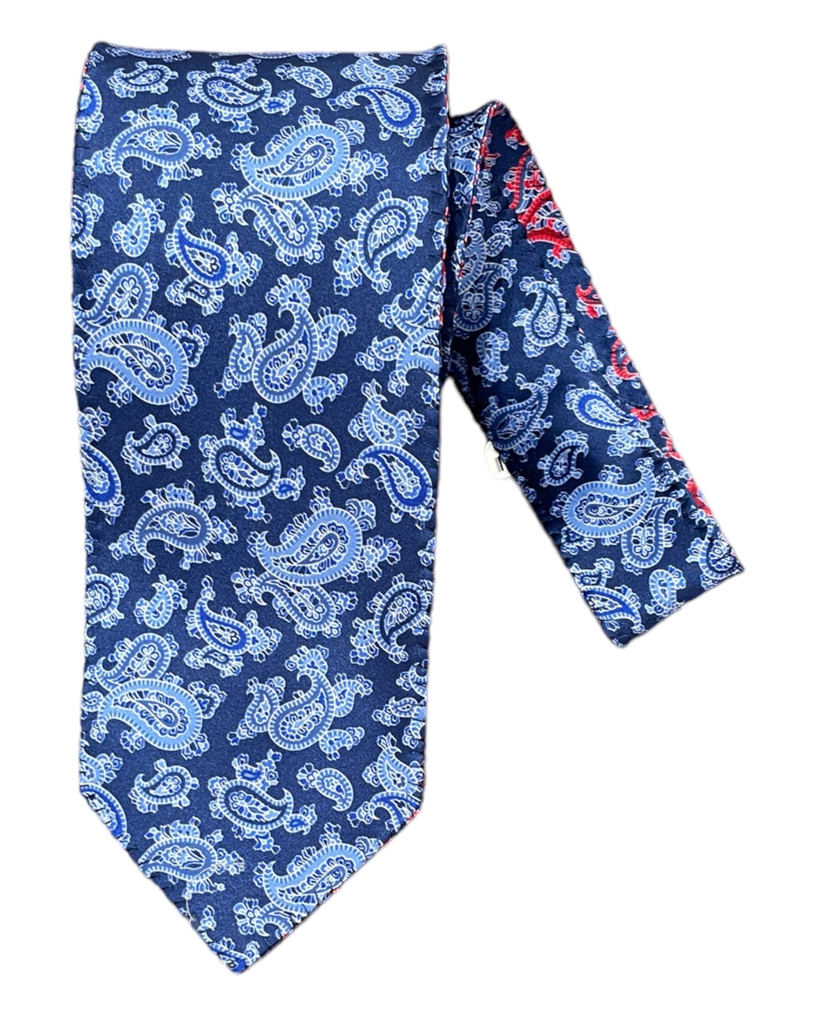 Reversible Silk Tie - Blue Paisley TIES