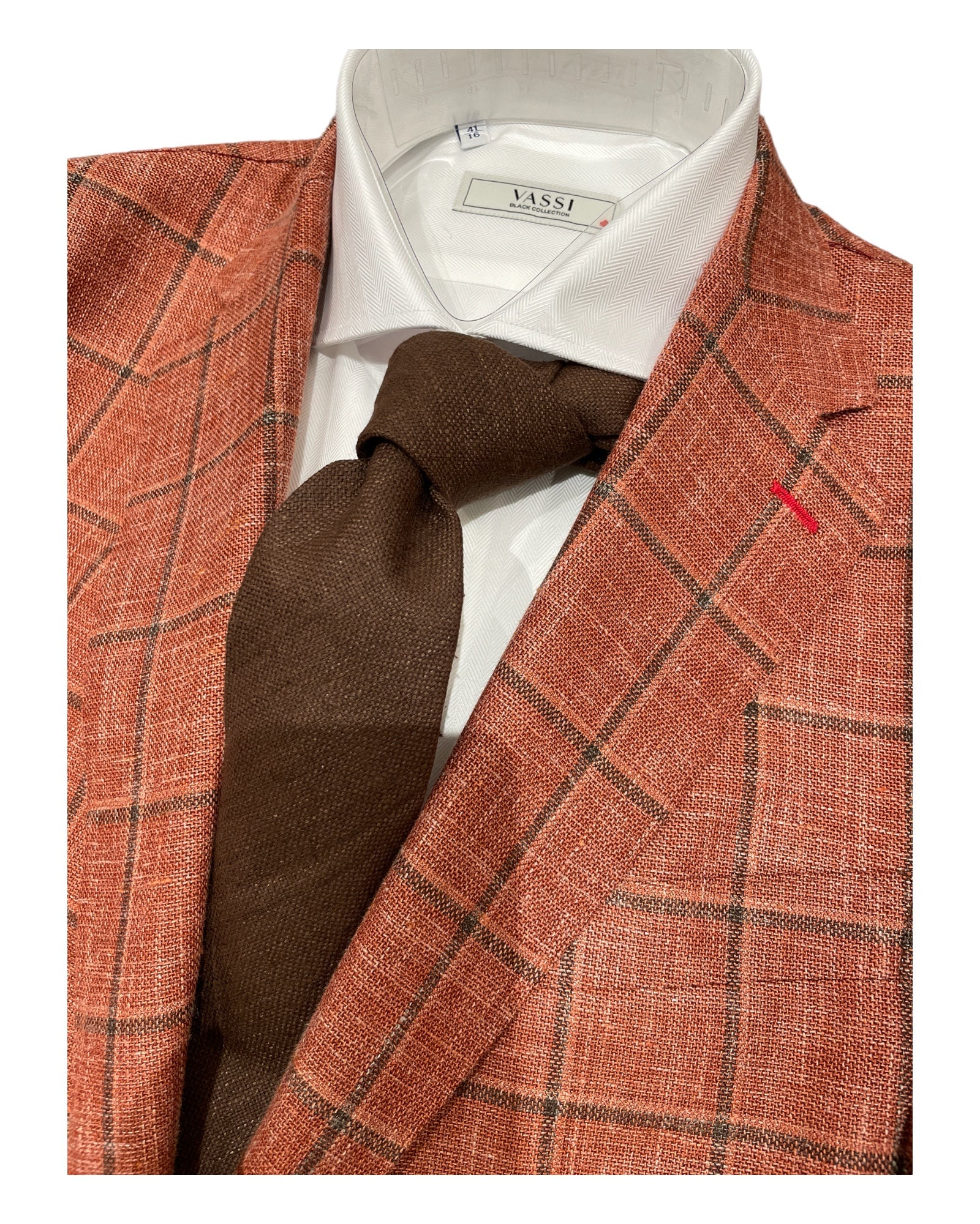 Sartorial Sport Jacket - Rust with Brown Windowpane - VASSI
