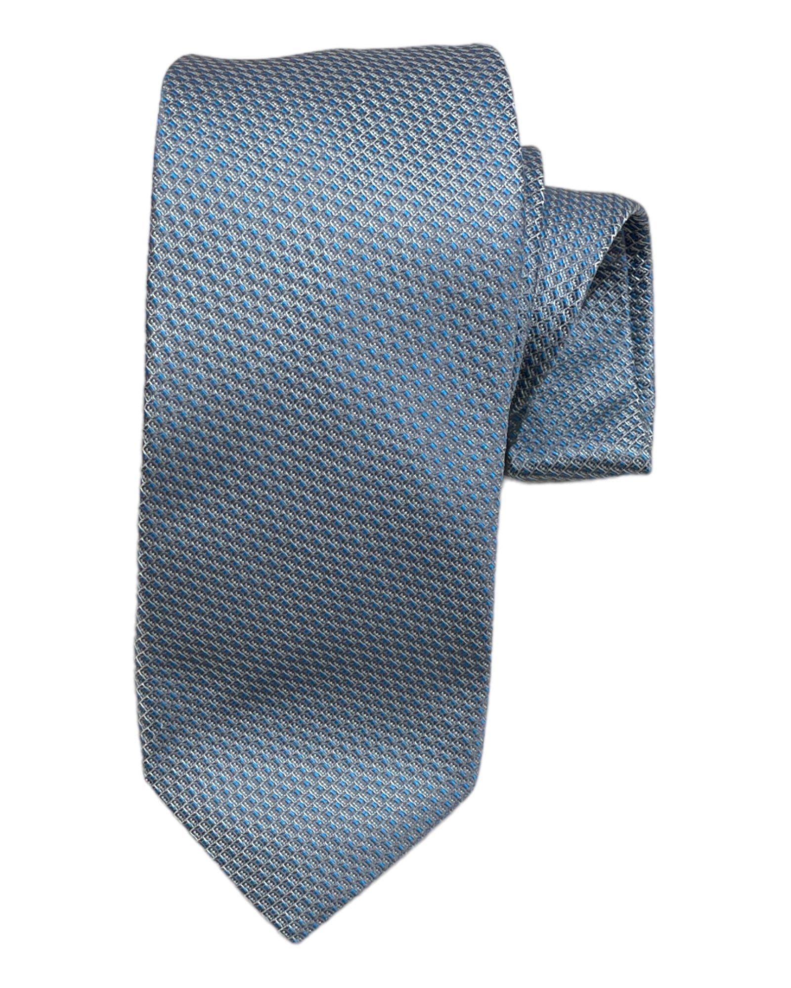 Seven-Fold Dotted Silk Ties TIESGrey