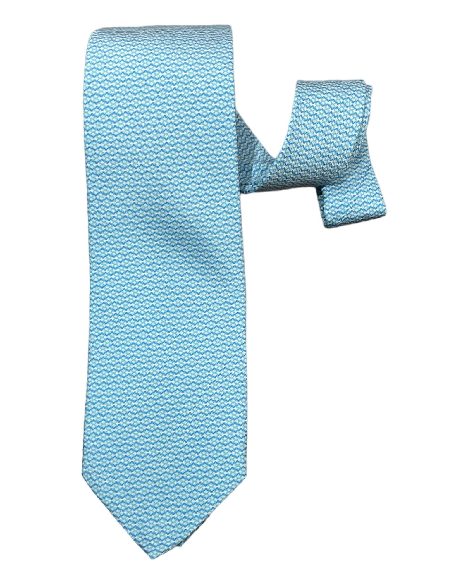 Seven-Fold Silk Tie - Blue Ripples TIES