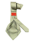 Seven-Fold Silk Tie - Green With Lavender Squares TIES