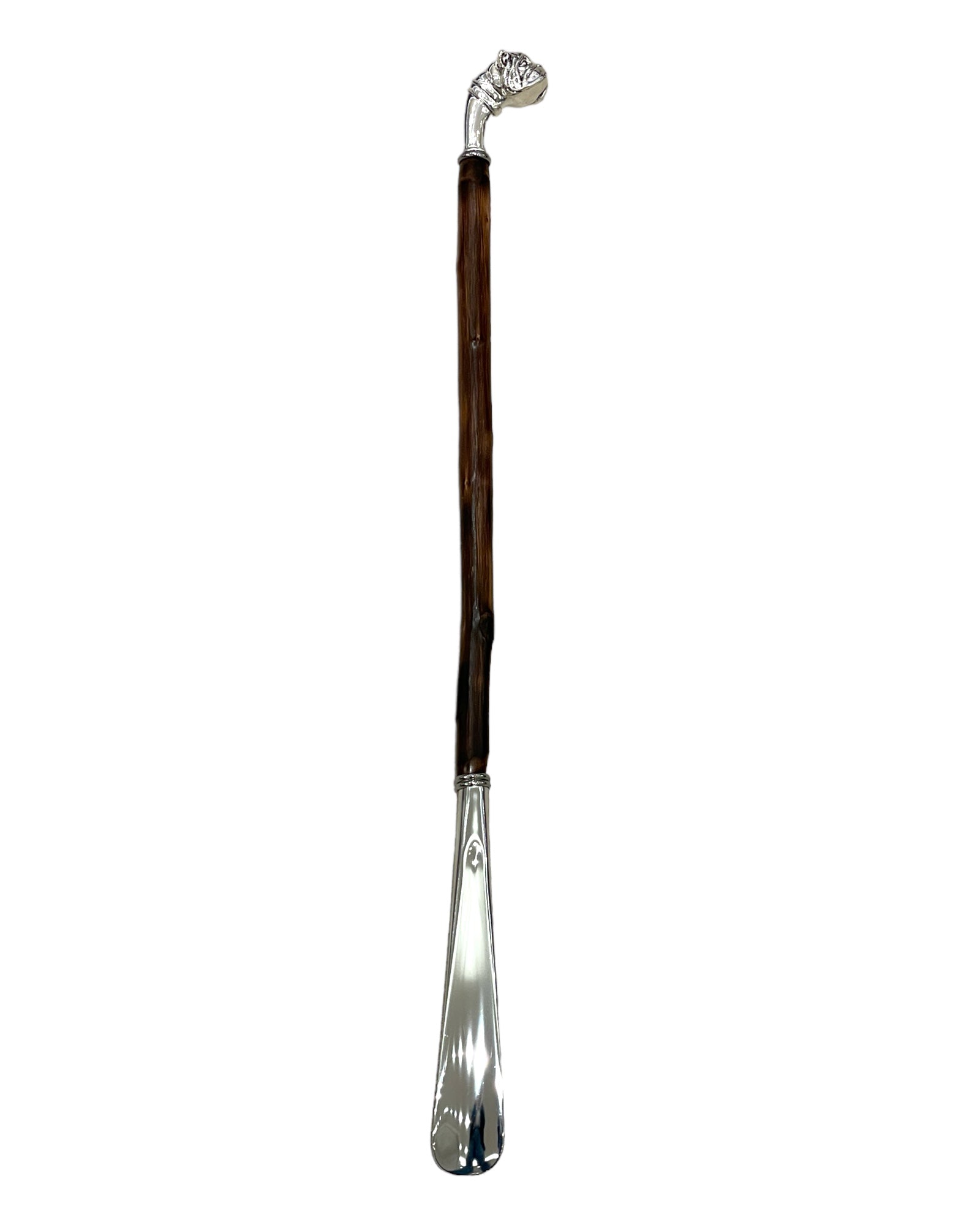Silver Bulldog Long Shoehorn - Chestnut/Silver - VASSI