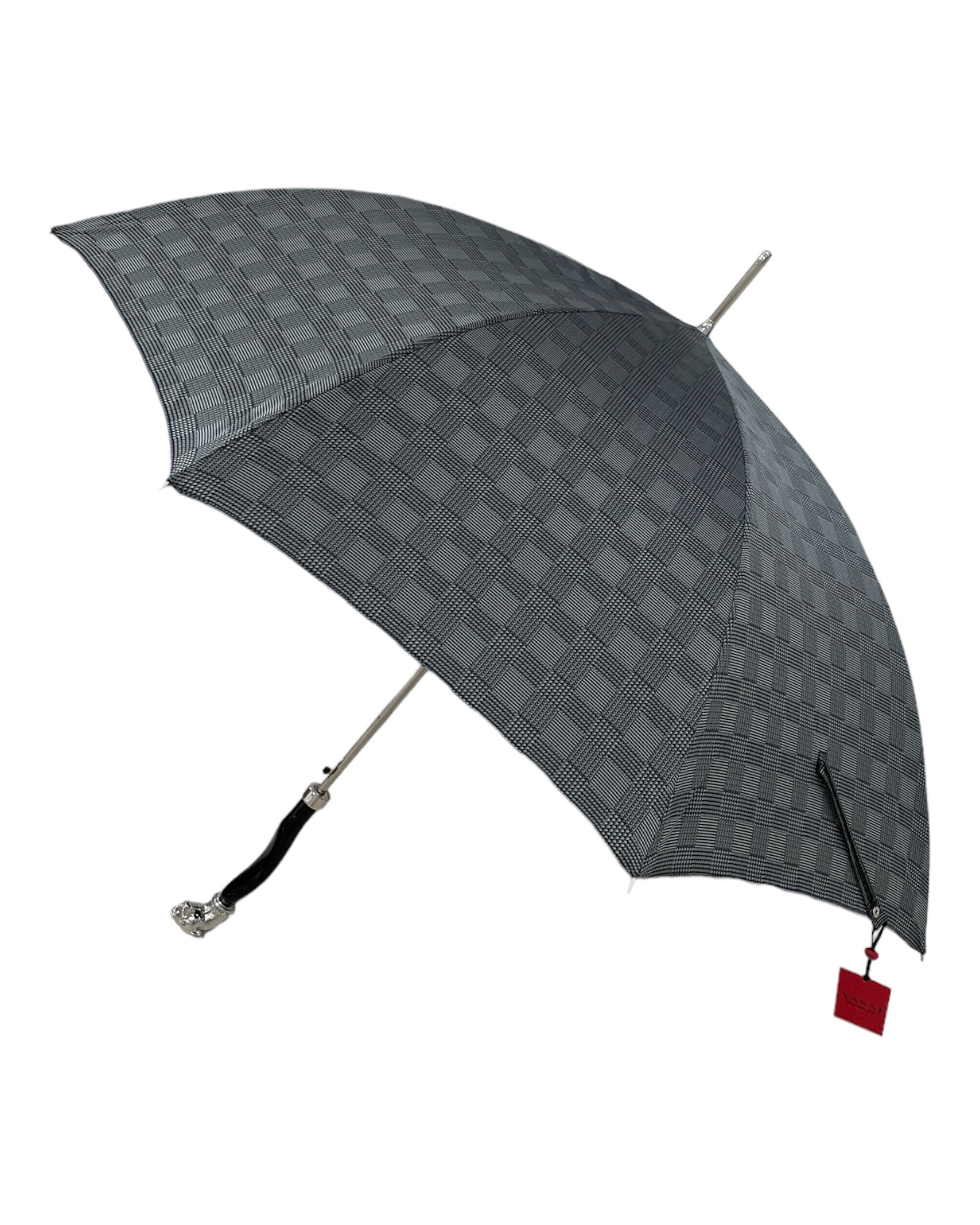 Silver Bulldog Long Umbrella - Grey, Black - VASSI