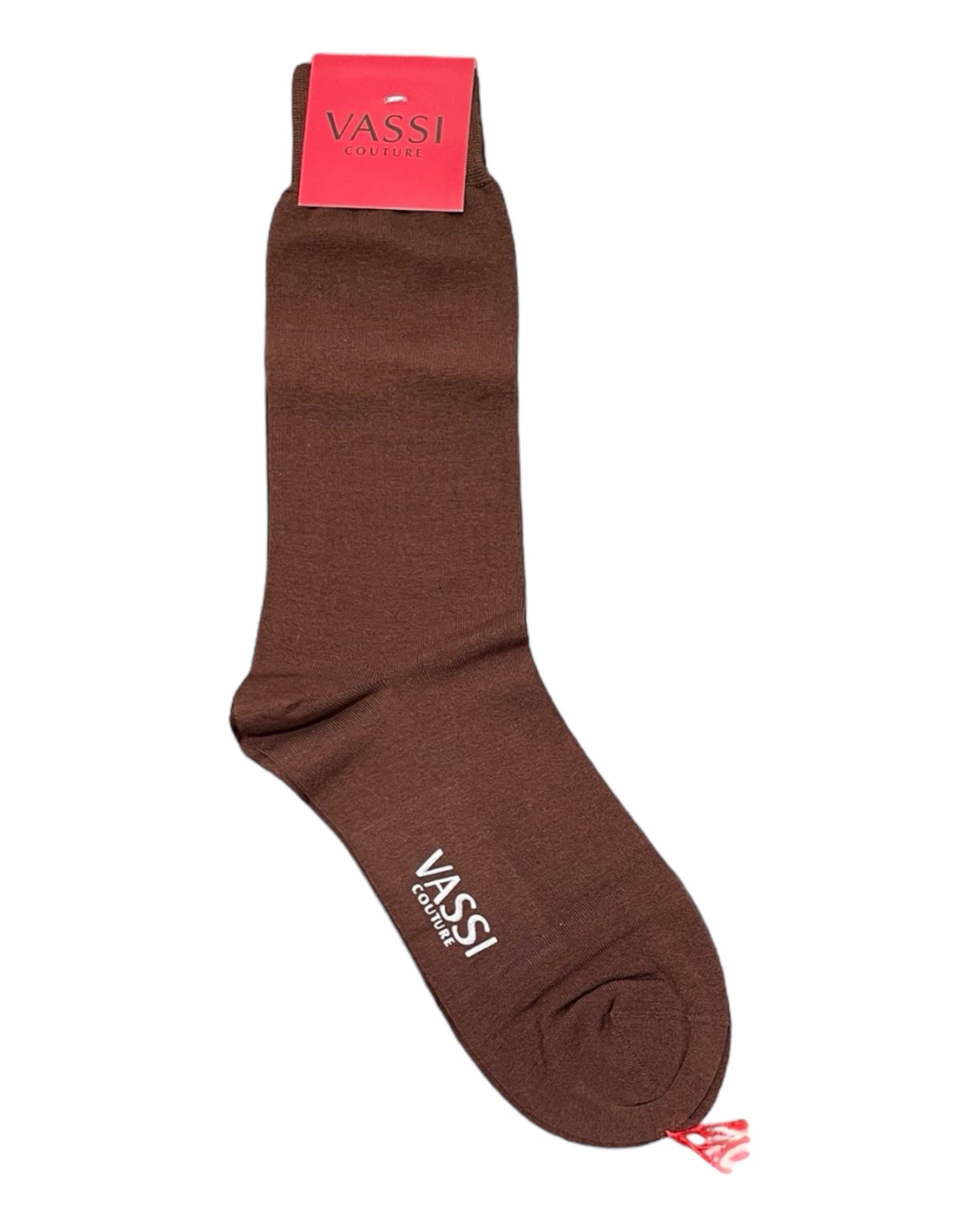 Solid Brown Cotton/Elastan Socks Socks