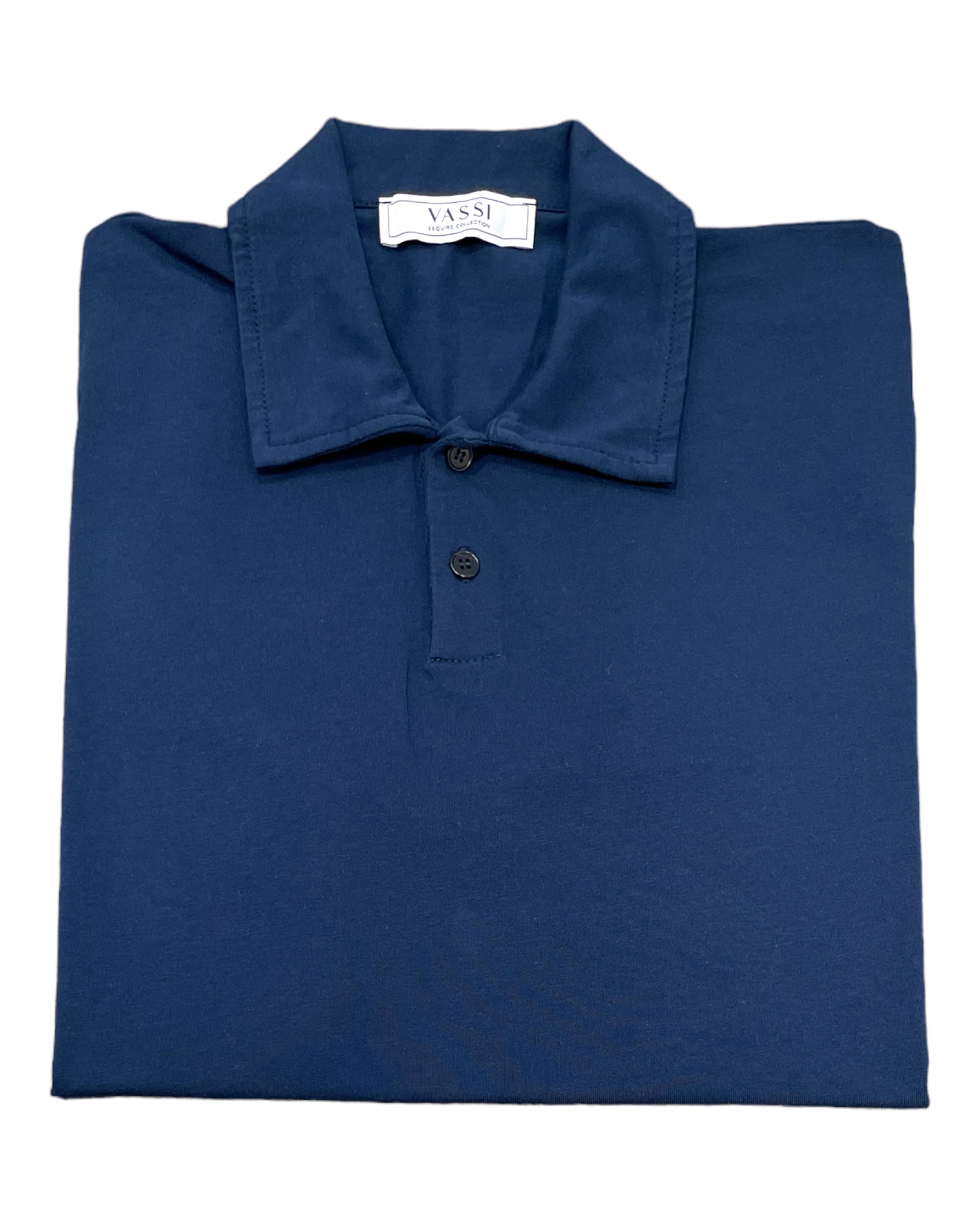 Stretch Cotton Polo T-Shirt - Navy SWEATERSM