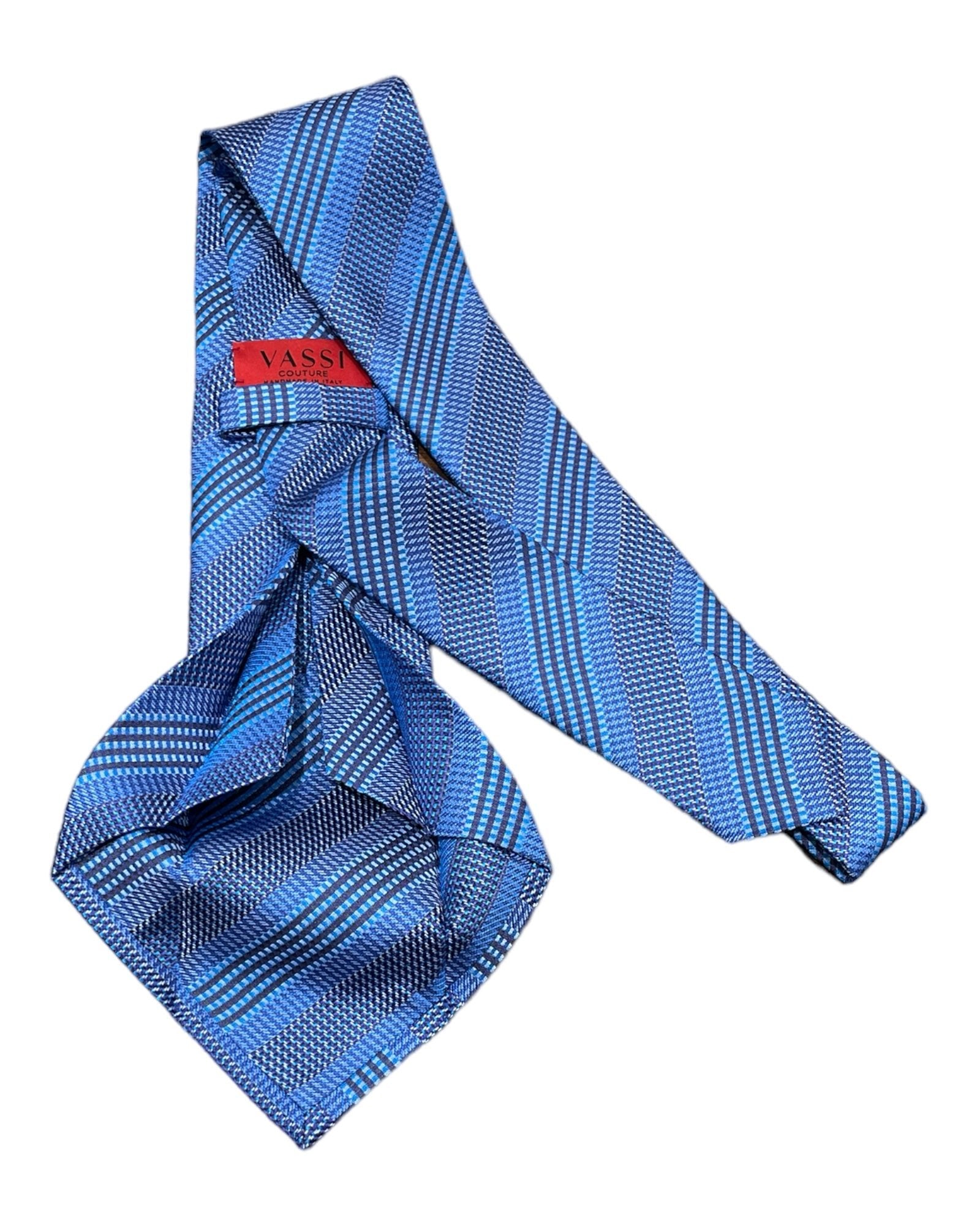 Stripe Pattern - Seven-Fold Silk Ties 1 TIESBlue