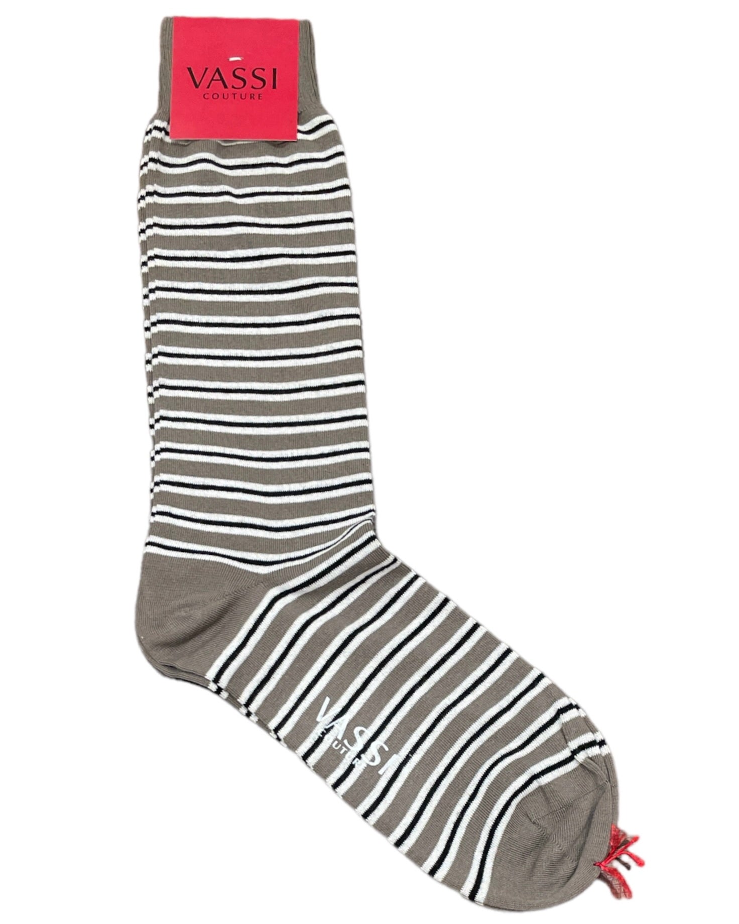 Striped Pattern Stretch Cotton Socks SocksGrey