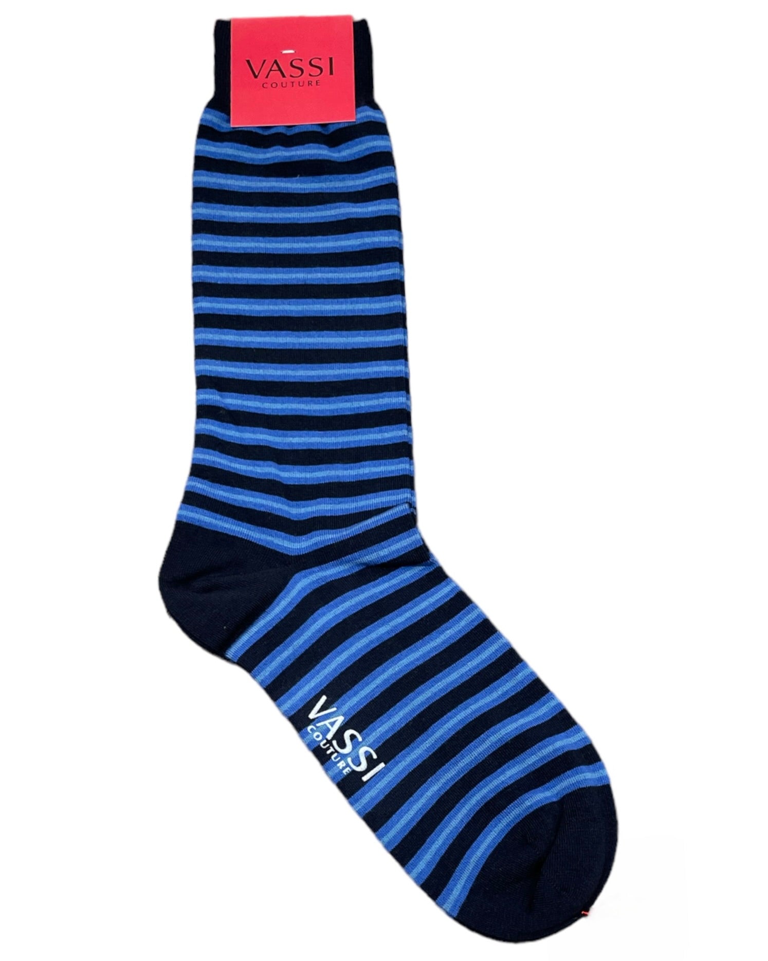 Striped Pattern Stretch Cotton Socks SocksIndigo