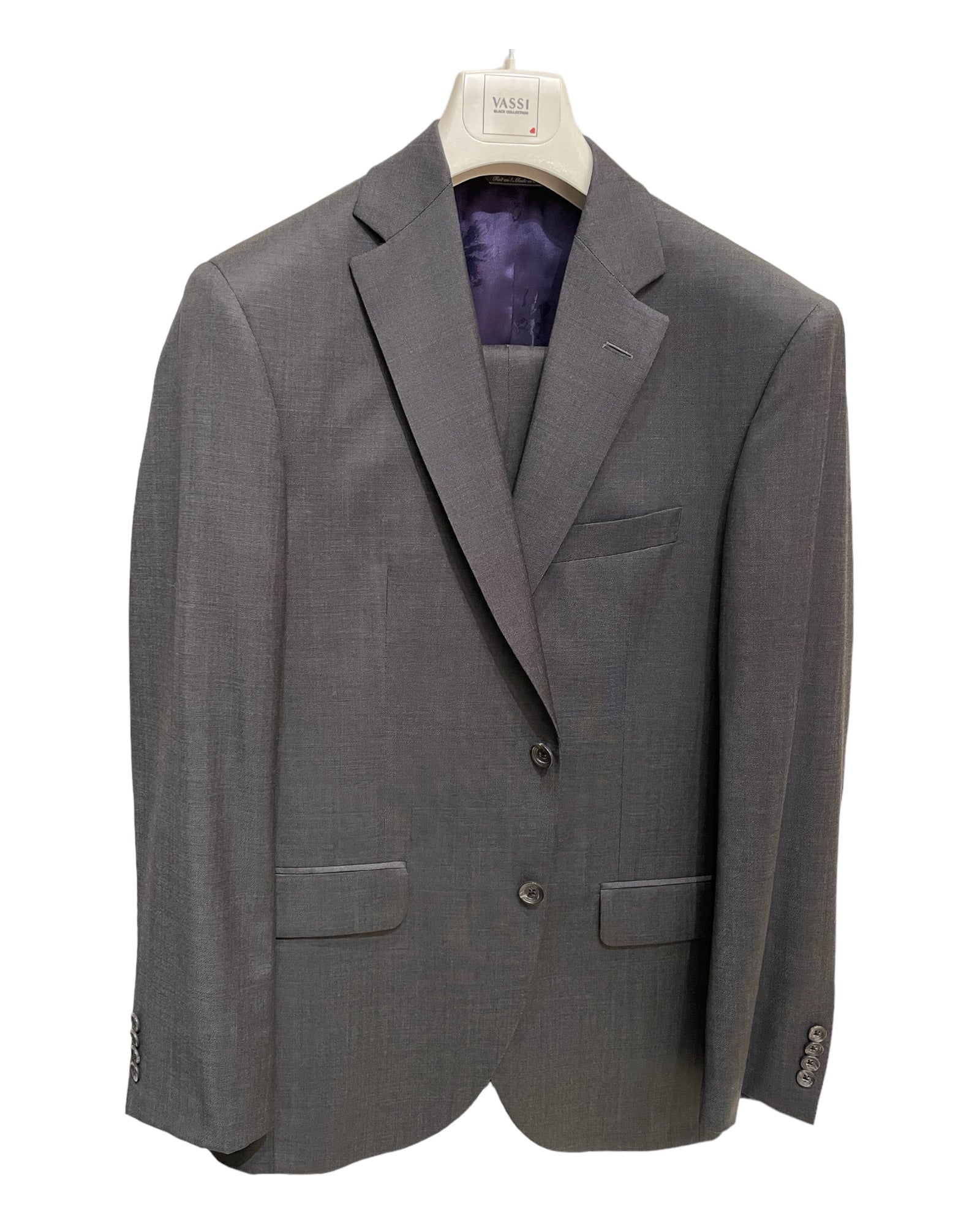 Super 120's Wool Suit - Charcoal - VASSI