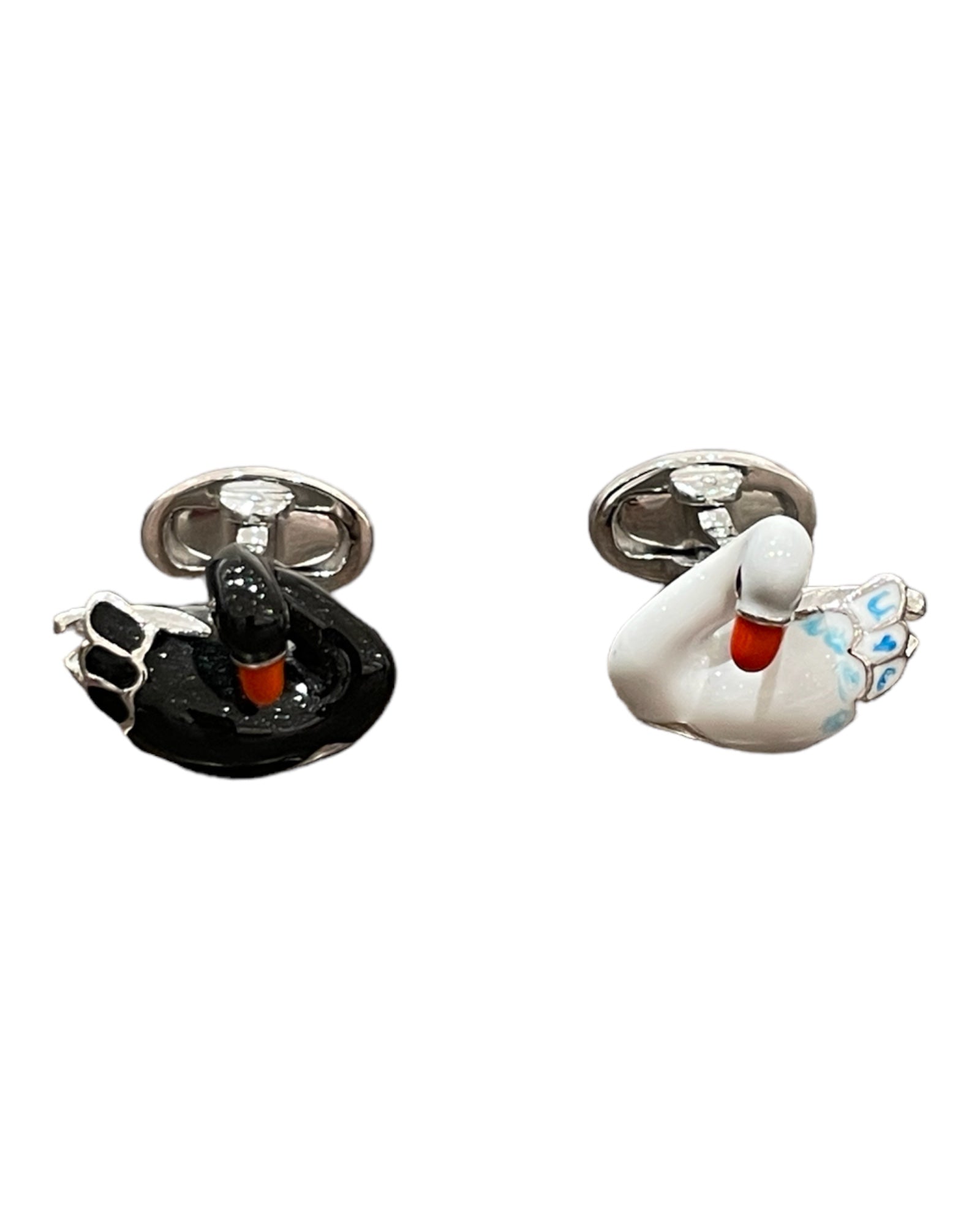 Swan Cufflinks - Black & White Cufflinks