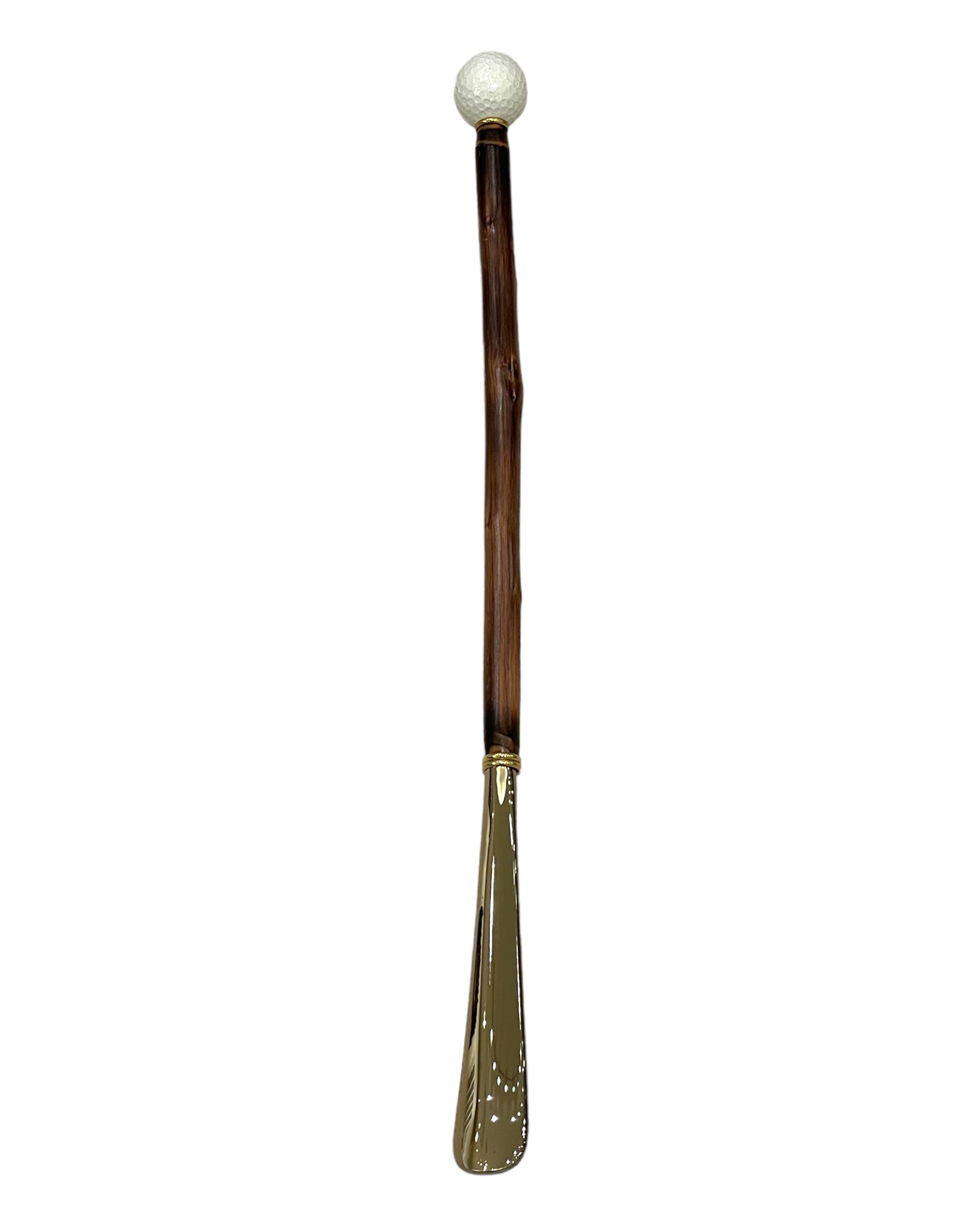 White Golf Ball Long Shoehorn - Chestnut - VASSI