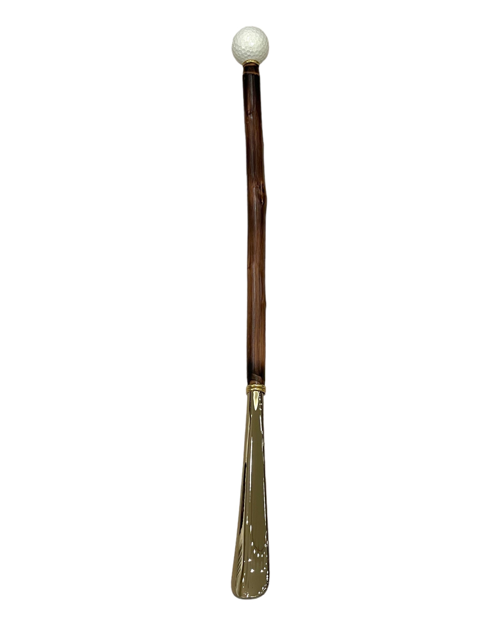 White Golf Ball Long Shoehorn - Chestnut/Golden SHOEHORN