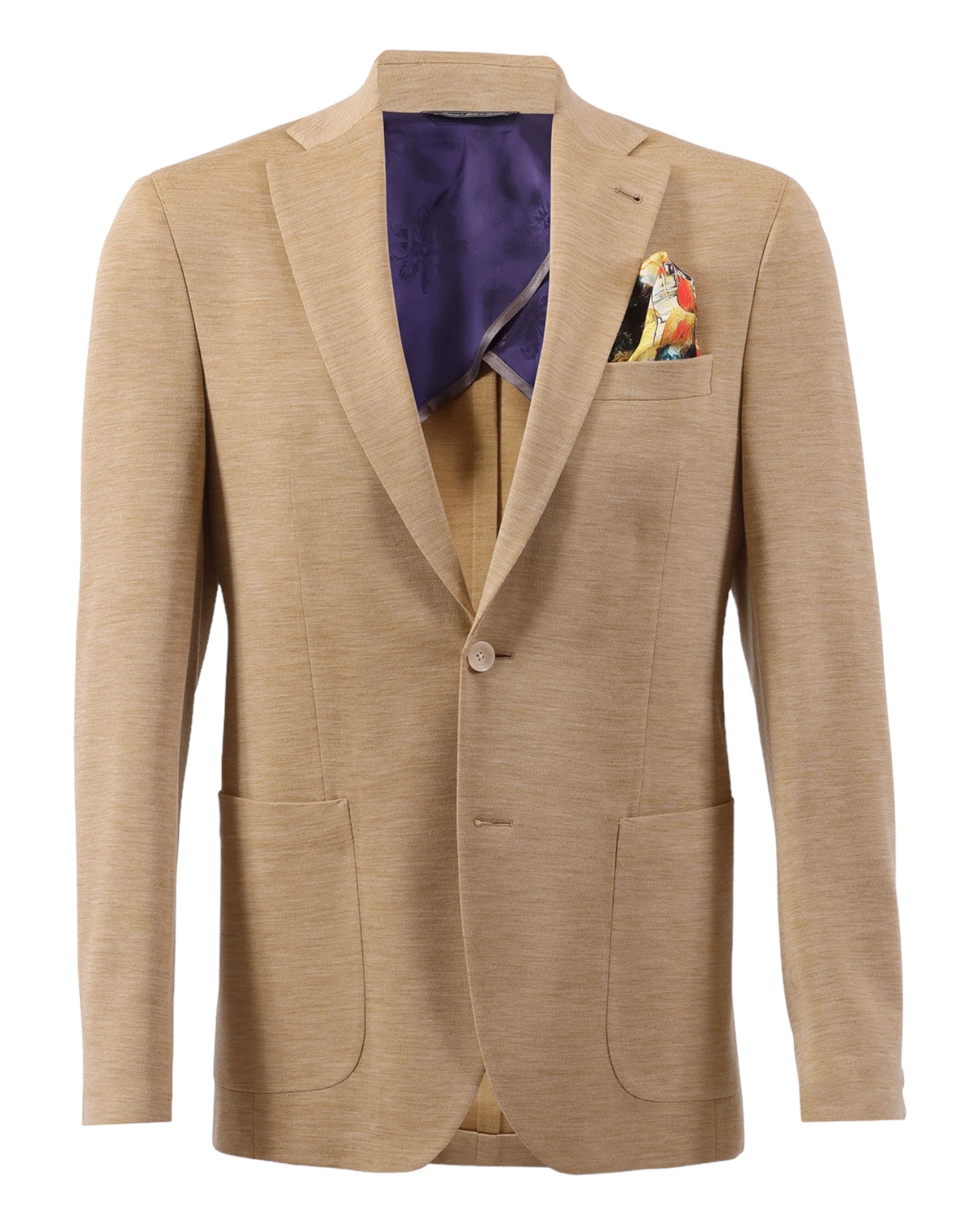 WOOL MELANGE JERSEY BLAZER-MUSTARD JACKETS40R