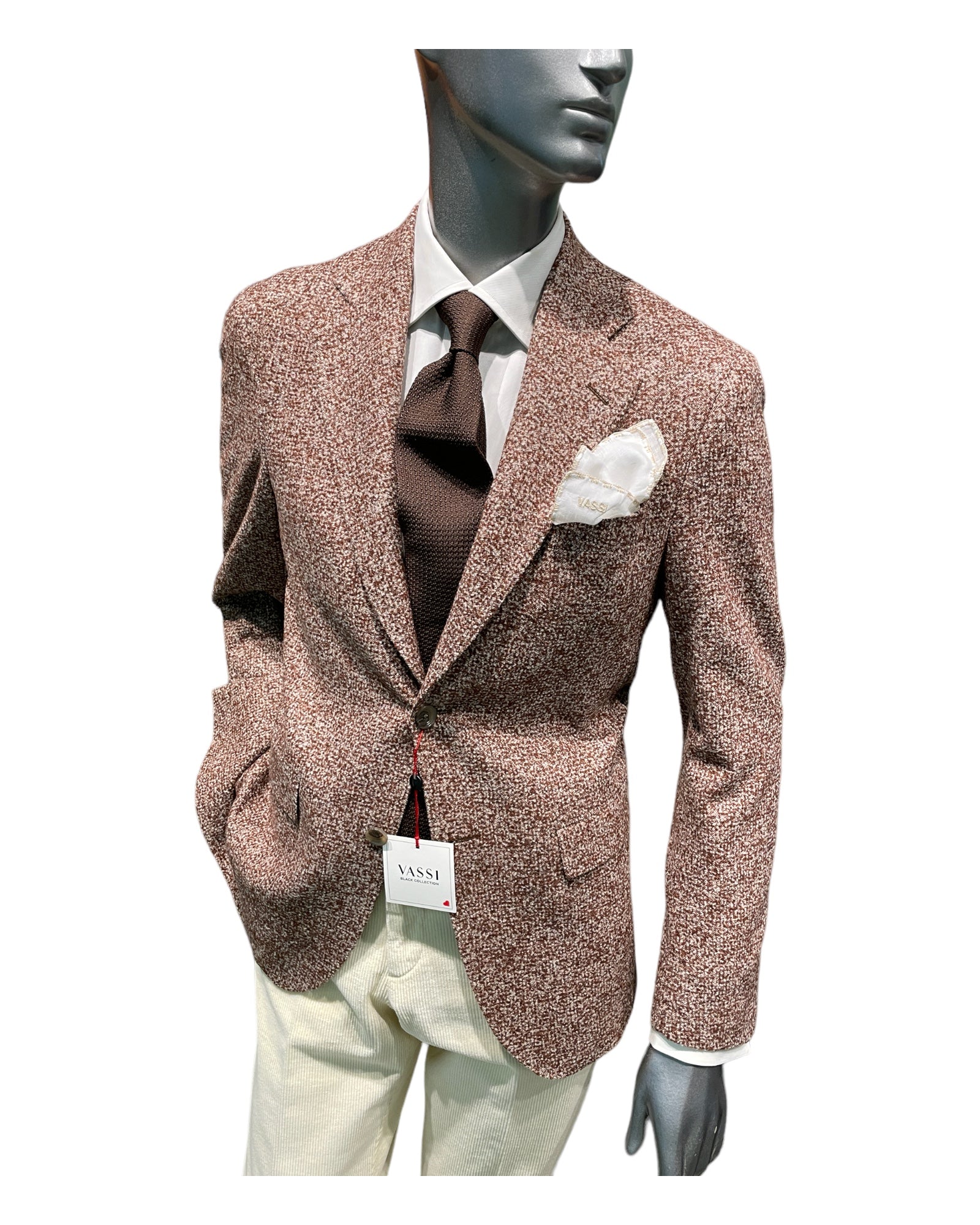 Wool &amp; Silk Sport Jacket - Caramel - VASSI